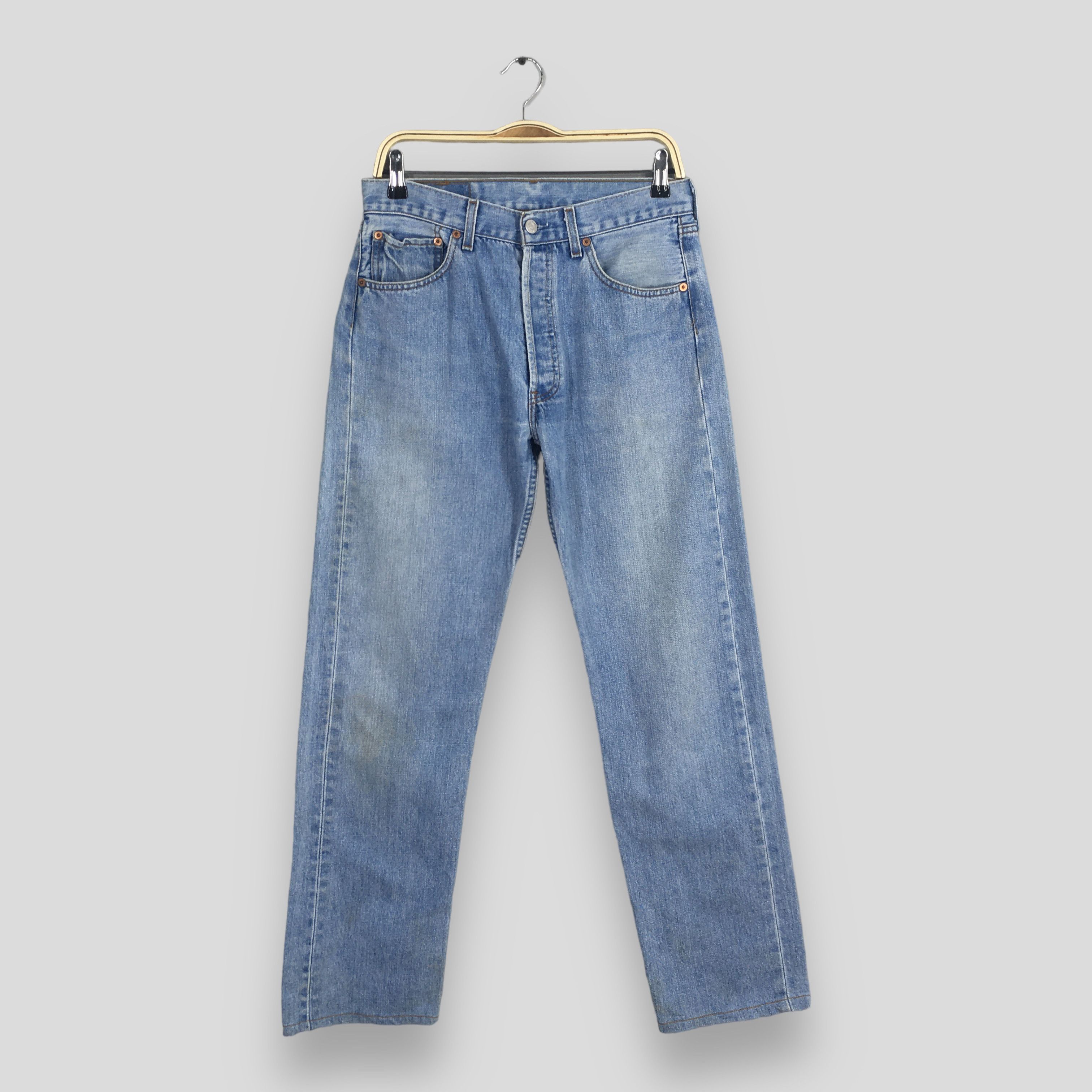 Levi's Size 30x30 Vintage 90s Levi's 501 Faded Blue Jeans S856 Size US 30 / EU 46 - 1 Thumbnail