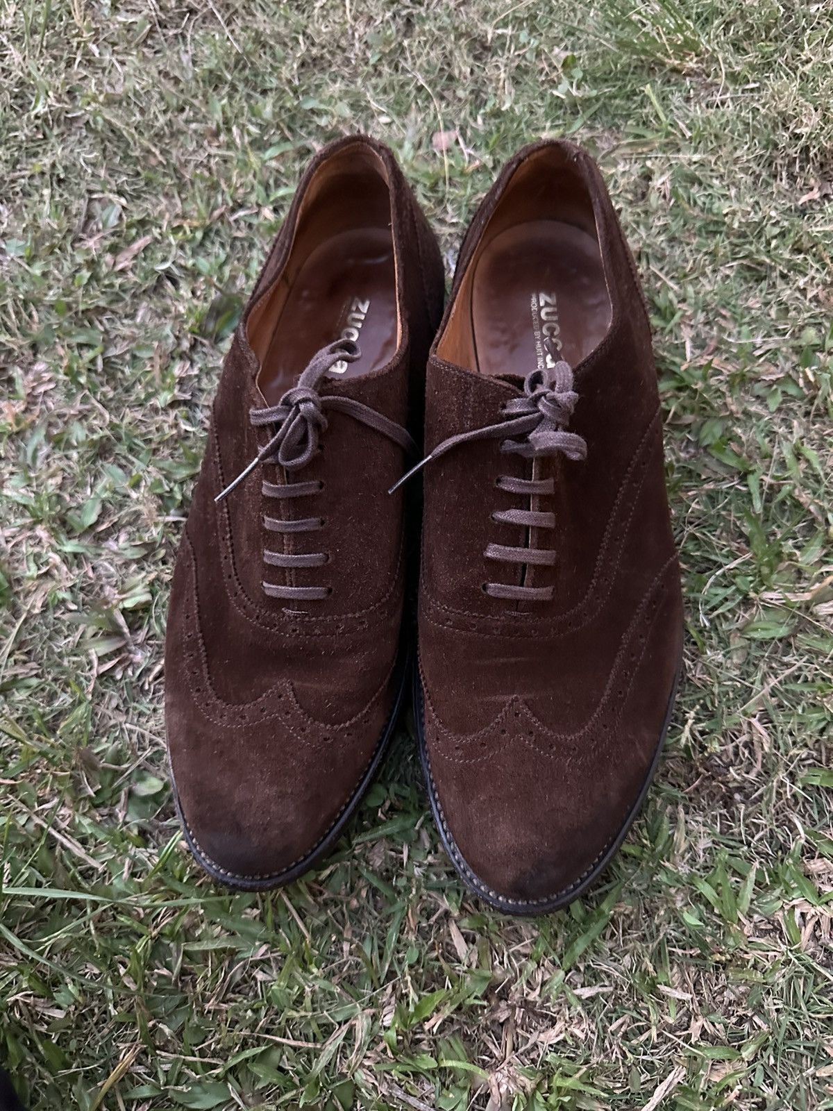 Zucca Vintage Zucca Oxford Wingtip Brown Suede Shoes Size US 7 / EU 40 - 10 Thumbnail