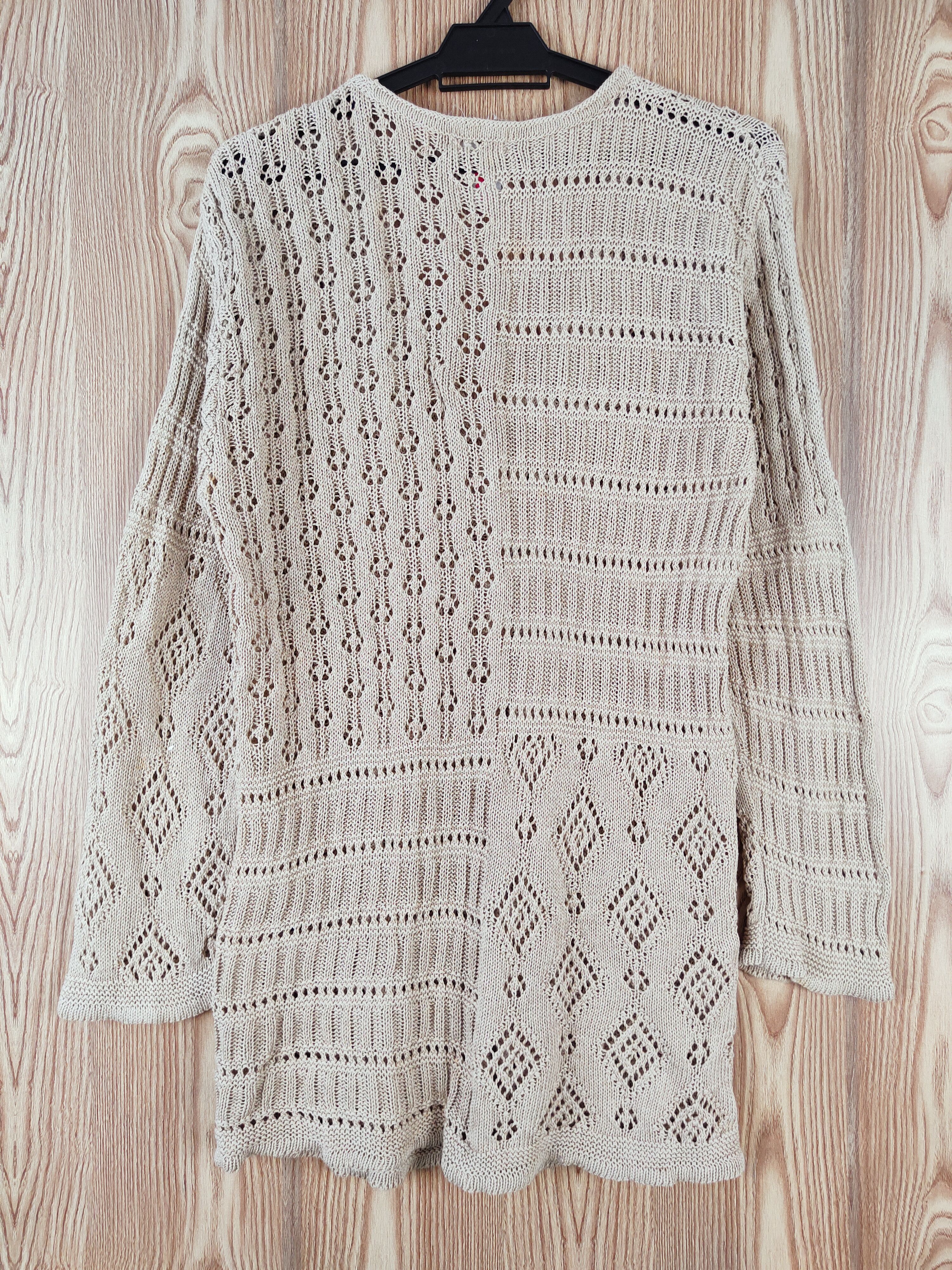 Japanese Brand × Vintage Selection RJ Brown Mesh Net Knitwear Long Cardigan #W475 Size M / US 6-8 / IT 42-44 - 7 Thumbnail