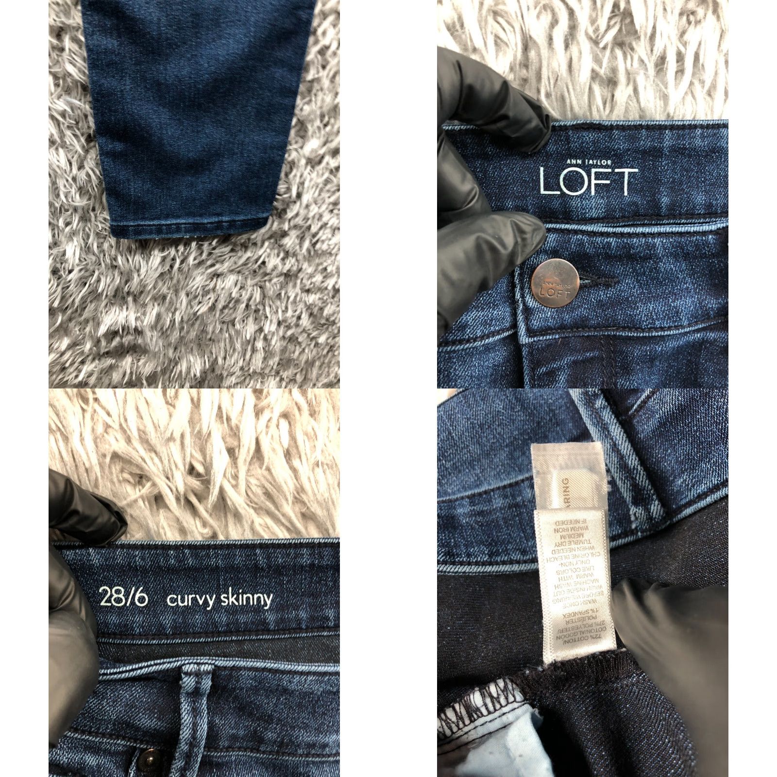 Loft LOFT Curvy Skinny Jeans Womens Size 6 Medium Wash Blue Denim 5-Pocket Style Regular Rise 30in Inseam Size 28" / US 6 / IT 42 - 8 Thumbnail