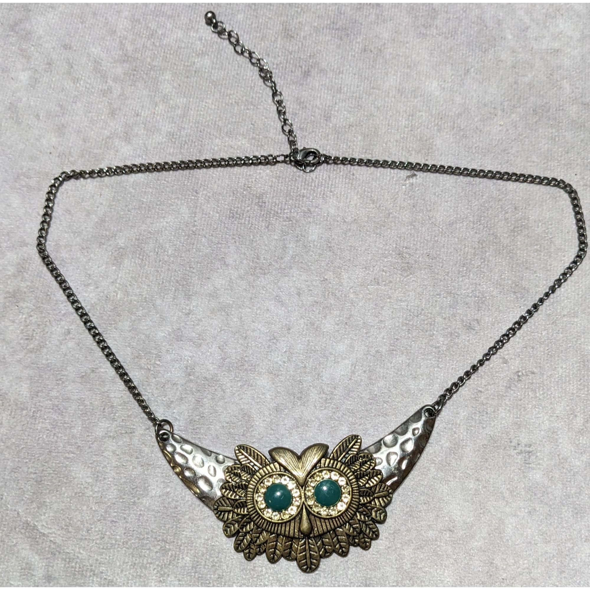 Other Steampunk Rhinestone Owl Necklace Size ONE SIZE - 7 Thumbnail