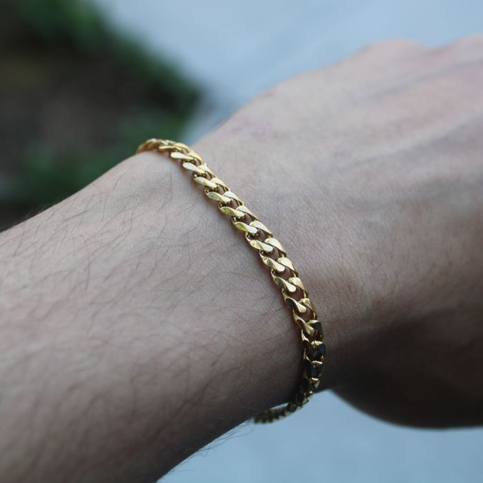 Streetwear Gold 5mm Cuban Link Bracelet 8 Inch | Grailed