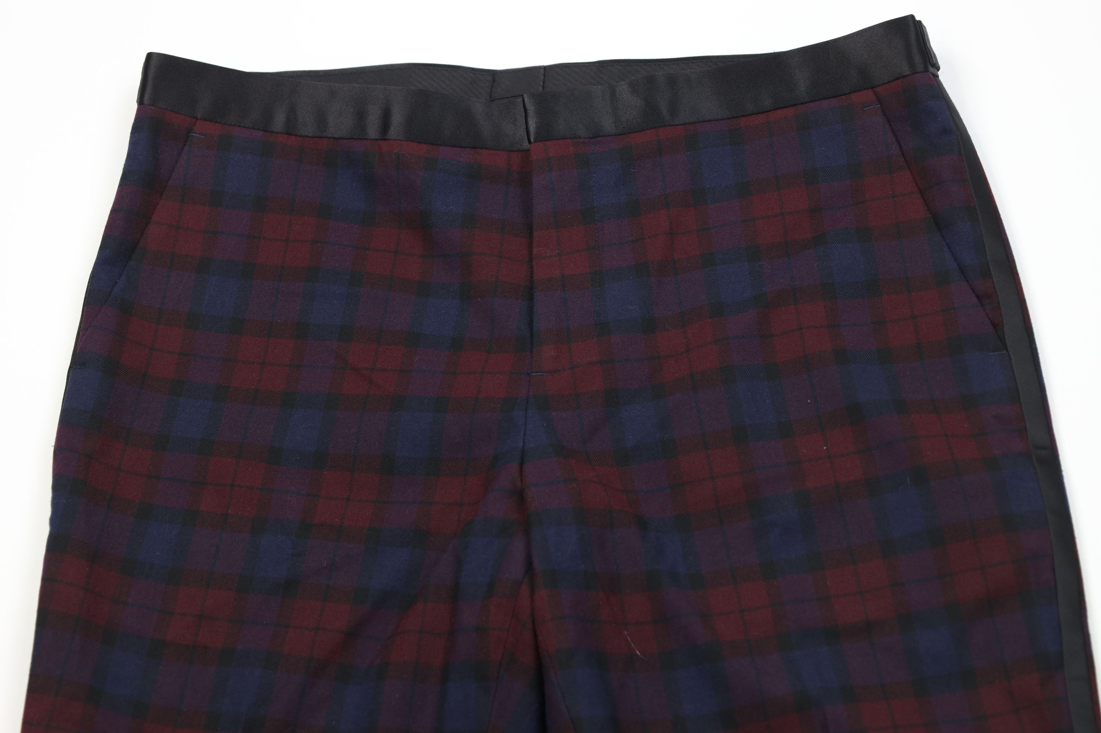 Express Express Slim Satin Stripe Tuxedo Chino Pants Trousers Plaid Size US 34 / EU 50 - 2 Thumbnail