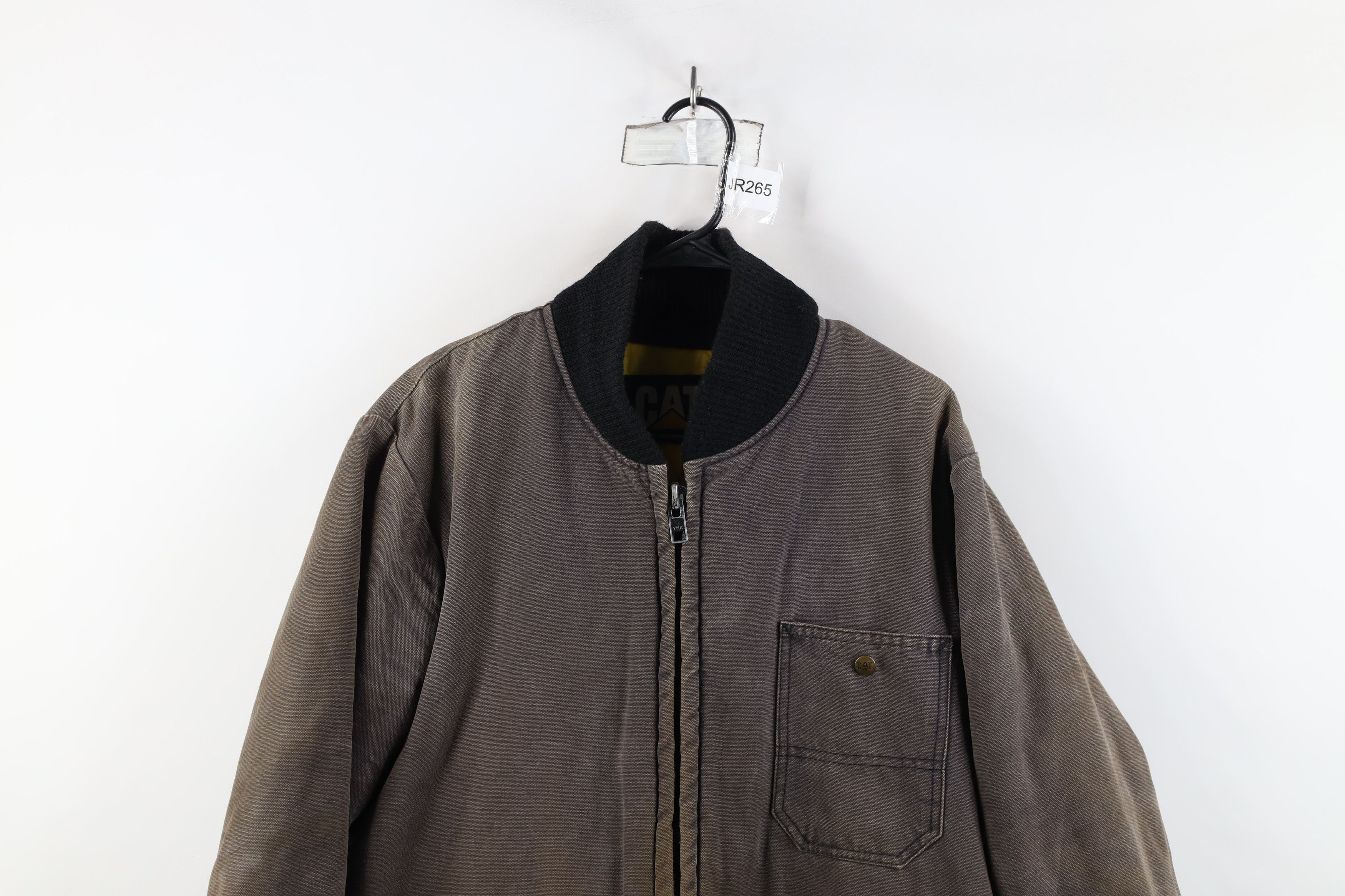 Caterpillar × Vintage Vintage 90s Cat Caterpillar Quilted Canvas Chore Barn Jacket Size US XL / EU 56 / 4 - 2 Thumbnail