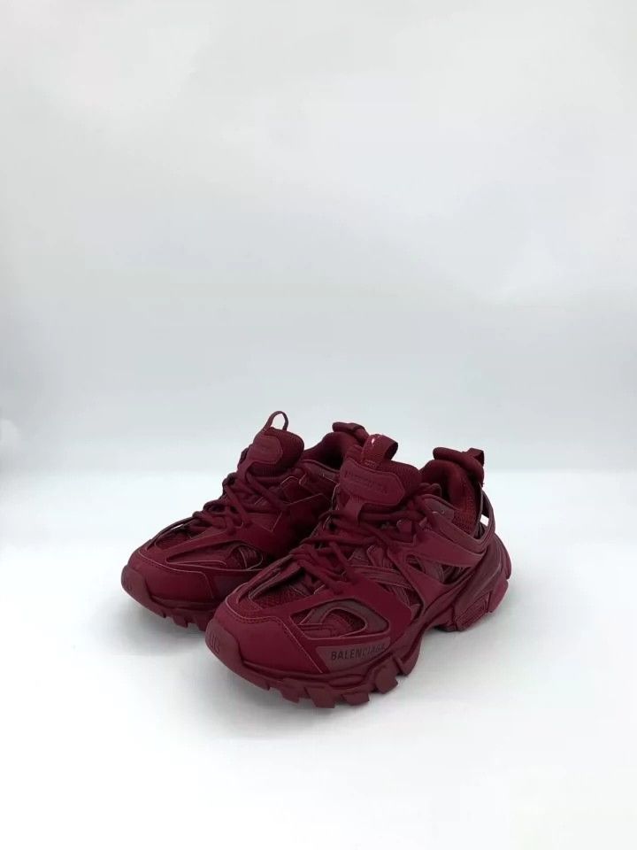 Balenciaga Balenciaga Mesh lace-up Burgundy low-cut platform dad shoes Size US 5.5 / EU 38 - 1 Thumbnail