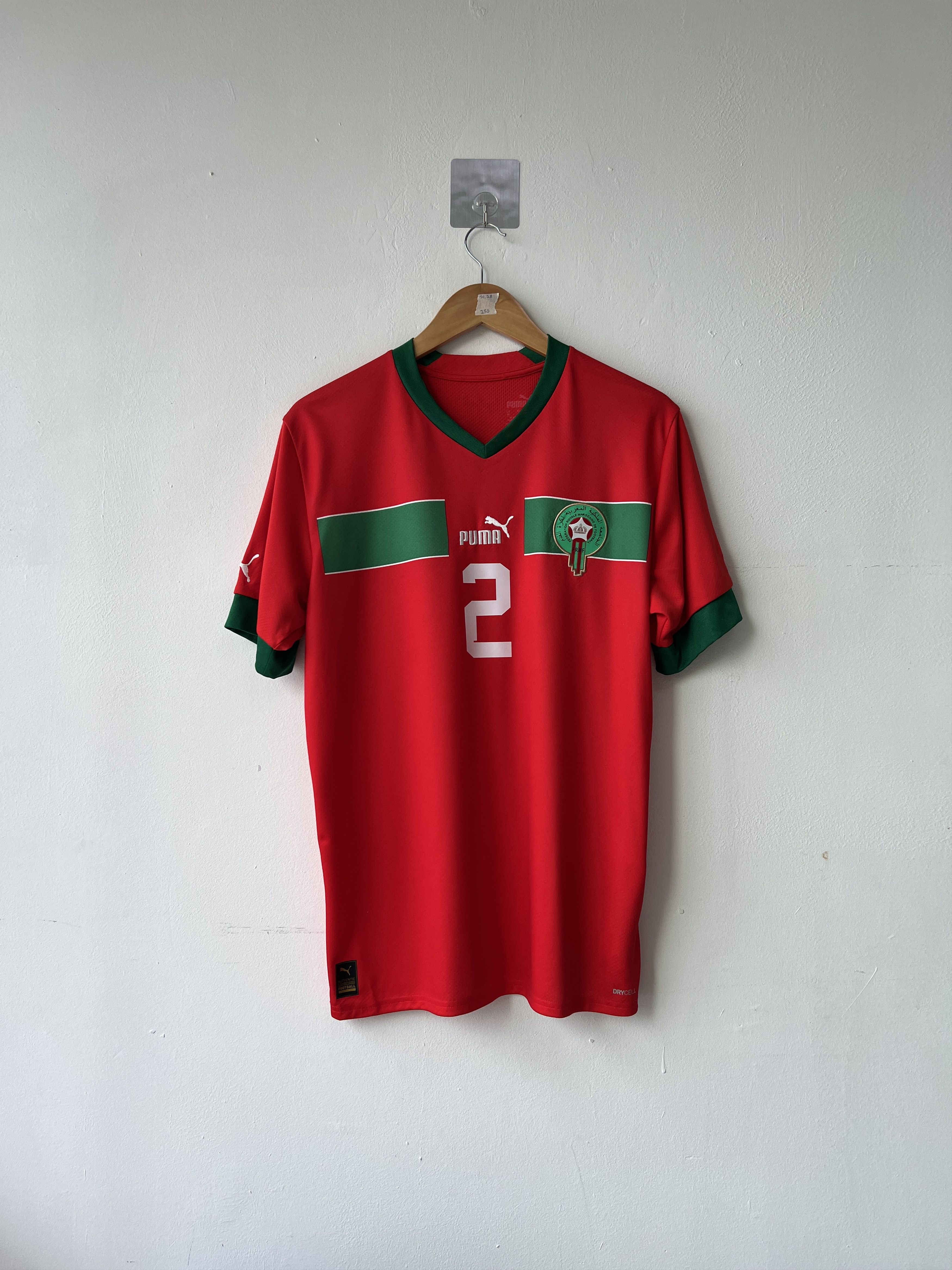 Puma (M) Morocco 2022-23 Home Kit Hakimi #2 Size US M / EU 48-50 / 2 - 2 Thumbnail