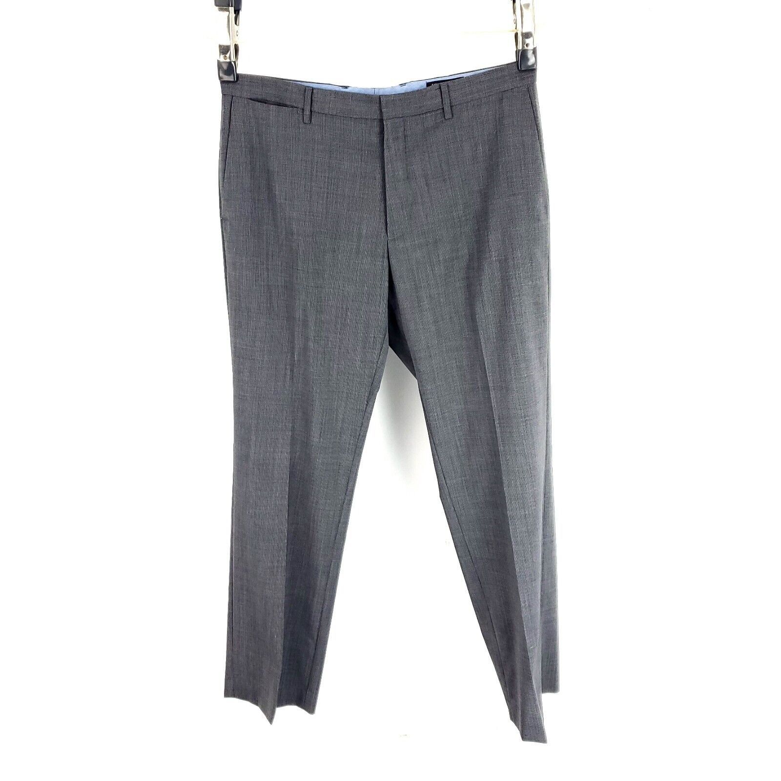 Banana Republic Banana Republic Wool Flat Front Mid Rise Gray Check Dress Pa Size 38L - 5 Thumbnail