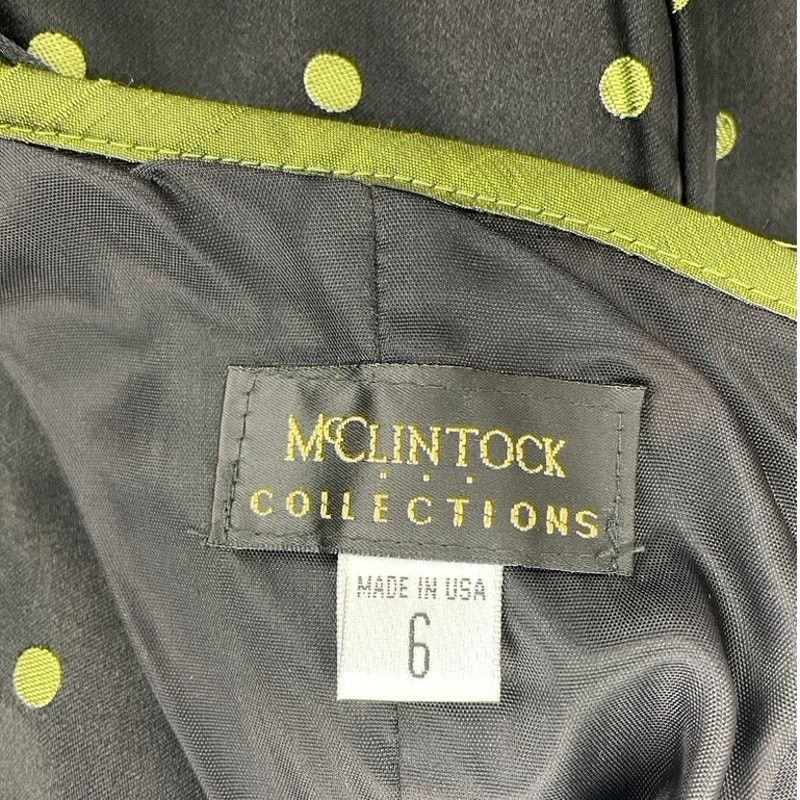 Jessica McClintock × Vintage Y2K McCLINTOCK Womens (6) Strapless Mini Green Polka Dot Size M / US 6-8 / IT 42-44 - 6 Thumbnail