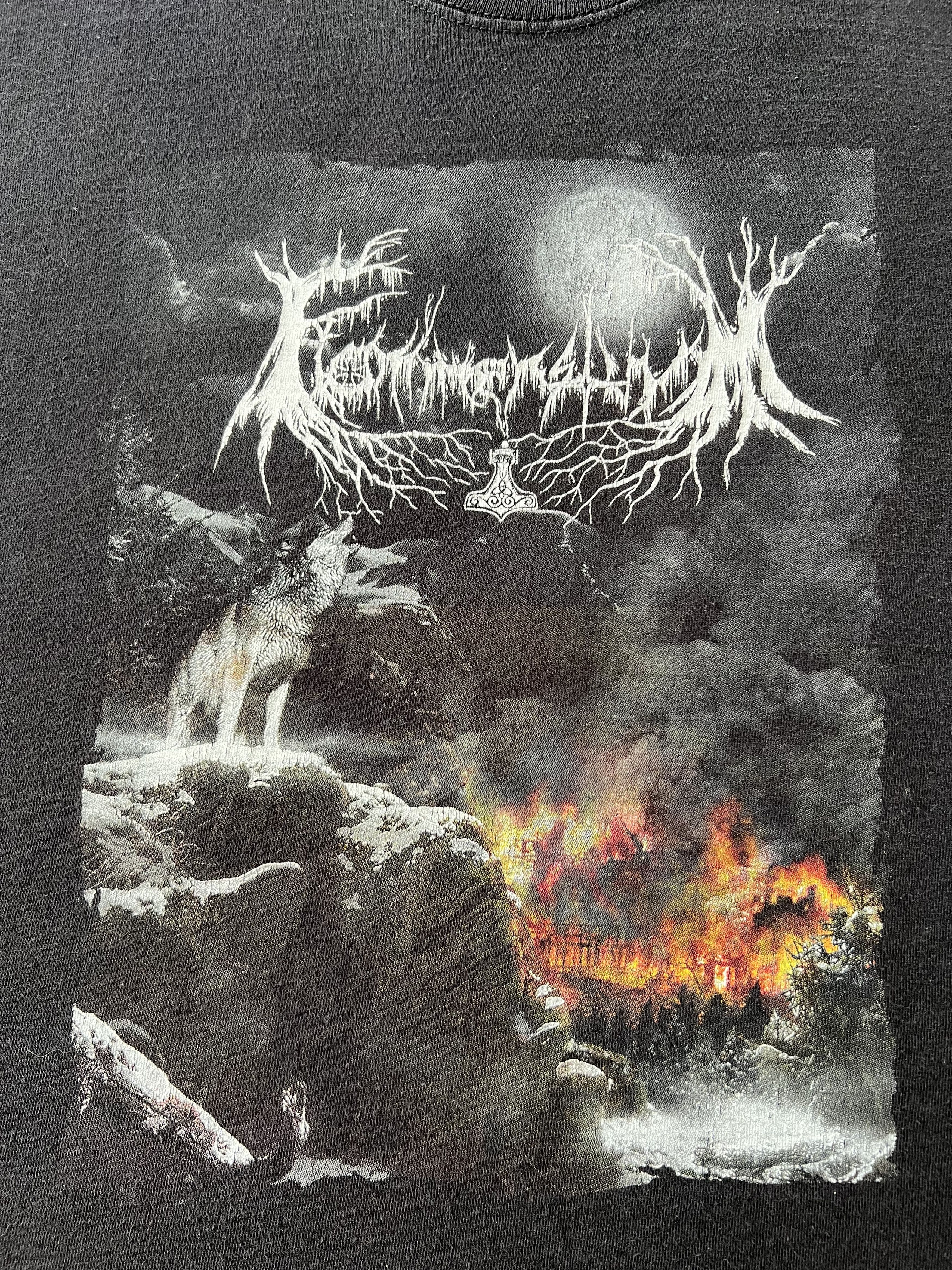 Band Tees Vintage 2000s Flammensturm Black Metal Band Black T-shirt Size US XL / EU 56 / 4 - 5 Thumbnail