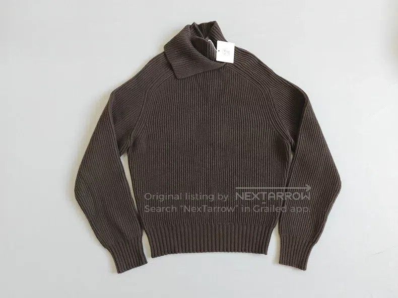 Hermes Hermes Double collar cashmere knitted sweater, dark brown, Size US M / EU 48-50 / 2 - 2 Thumbnail