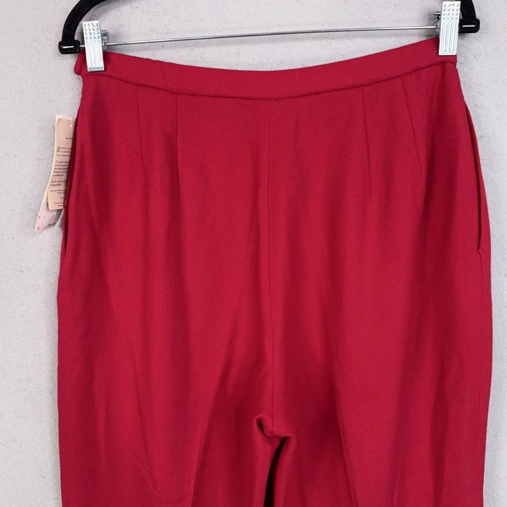 Pendleton VINTAGE Pendleton Pants Womens 12 Red Wool Pleated Tapered High Waist Dressy Size 34" / US 12 / IT 48 - 7 Thumbnail
