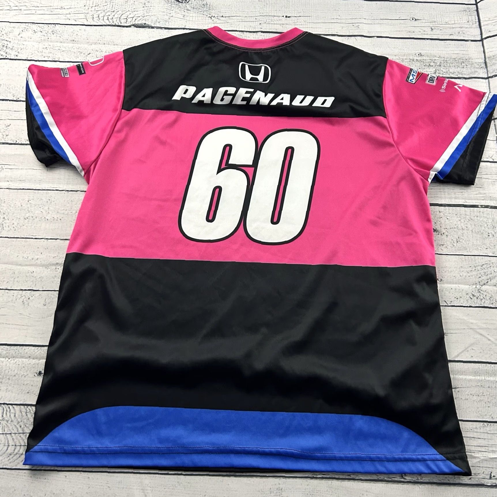 Honda Indycar Shirt Mens Small Pink Short Sleeve Honda Pagenaud #60 Jersey T-Shirt Size US S / EU 44-46 / 1 - 5 Thumbnail