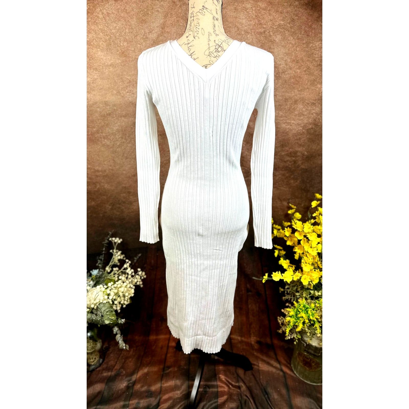 Other LITA By Ciara Rib Cardigan Button Front Midi Dress White M Size M / US 6-8 / IT 42-44 - 11 Thumbnail
