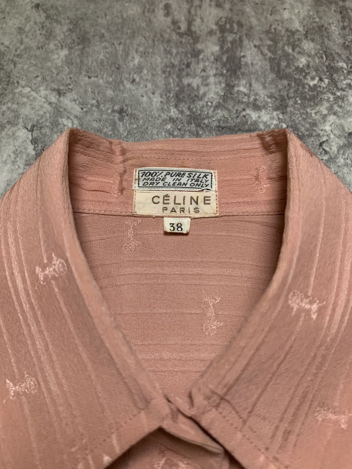 Celine Rose Gold Pure Silk Celine Monogram Patterned Size S / US 4 / IT 40 - 4 Thumbnail