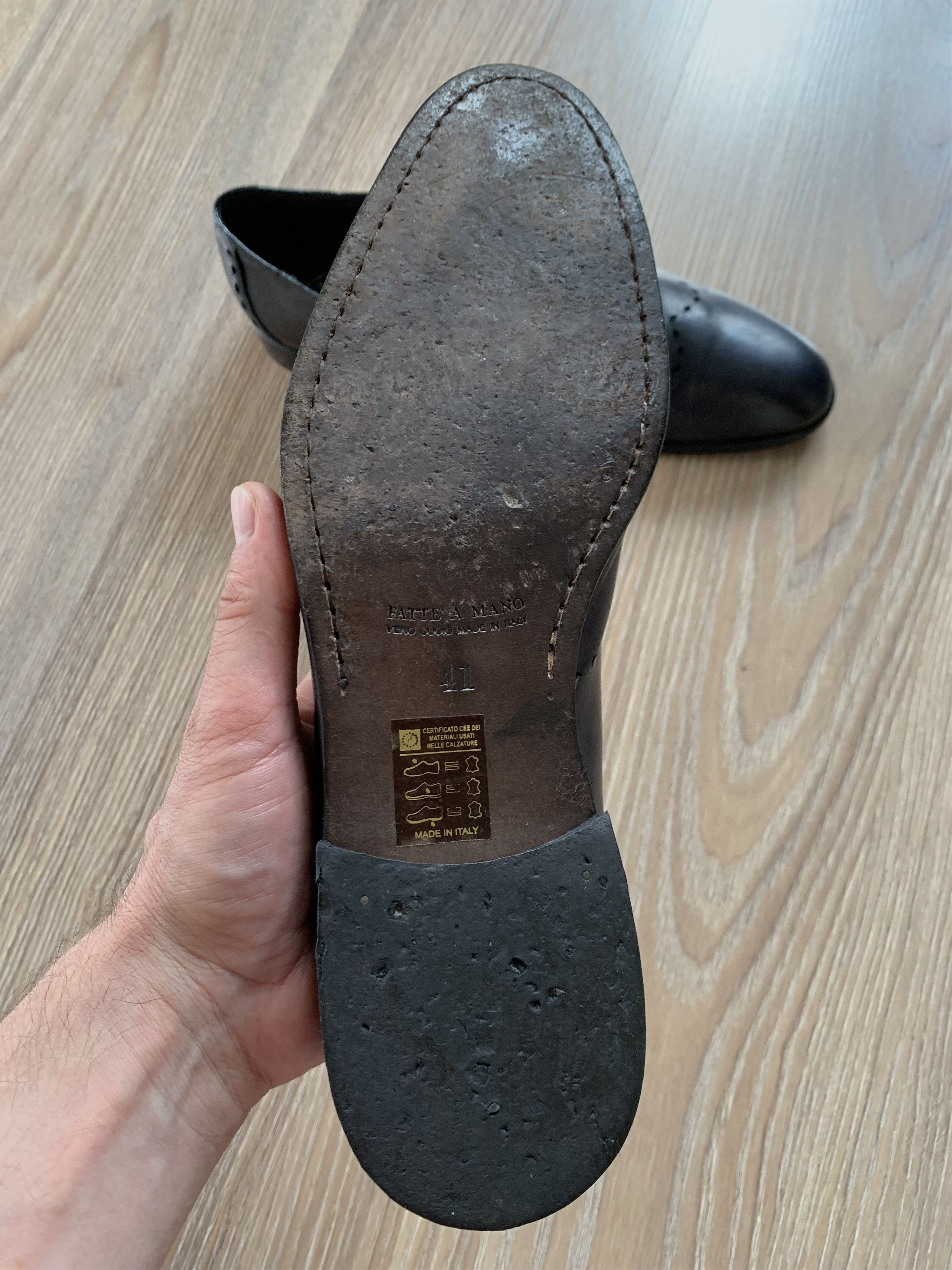 Santoni Fatte A Mano Italian Leather Oxford Shoes Size US 7.5 / EU 40-41 - 7 Thumbnail