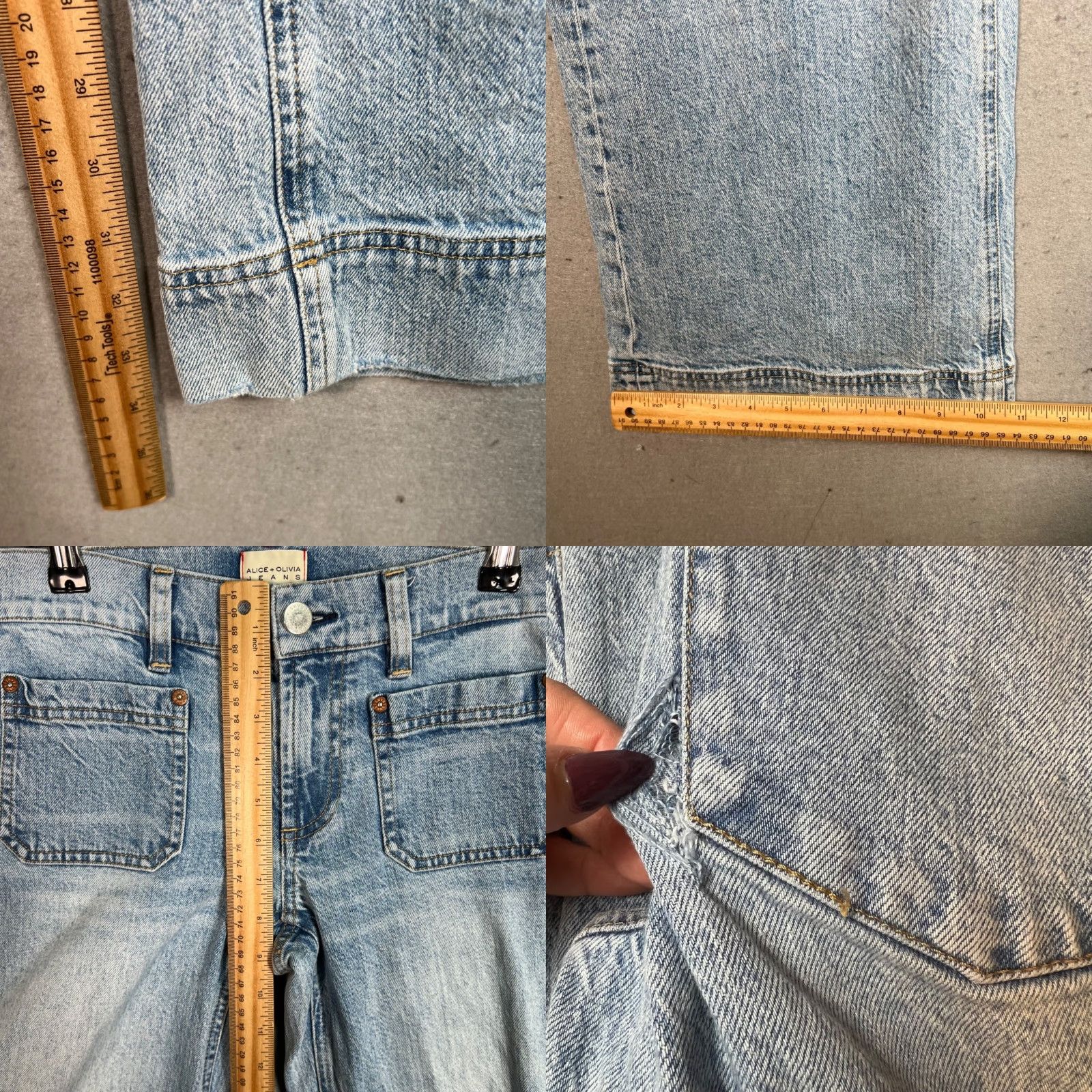 Alice + Olivia Alice + Olivia Jeans Womens Size 25 Wide-Leg Light Wash Denim Blue 5-Pocket Design Vintage No Shirt? Size 42" / US 20 - 8 Thumbnail