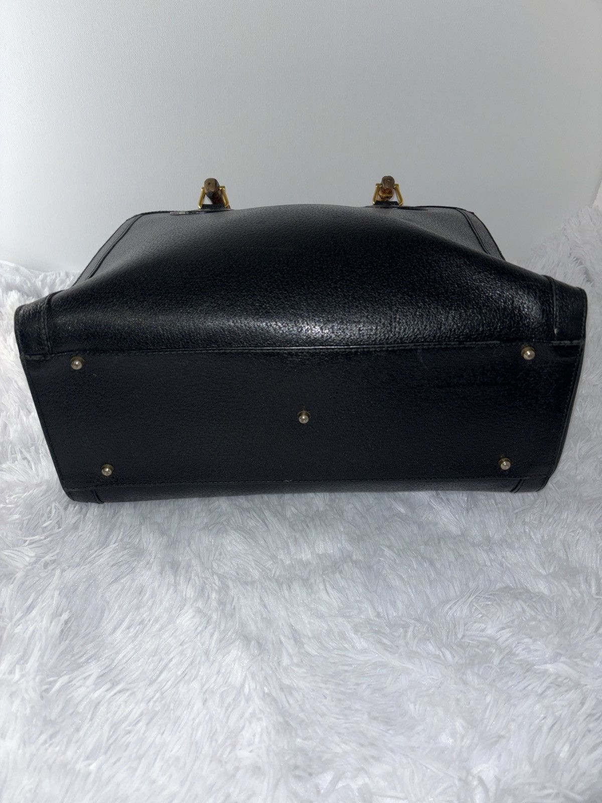 Gucci Gucci Hand Bag Bamboo Black Leather Size ONE SIZE - 7 Thumbnail