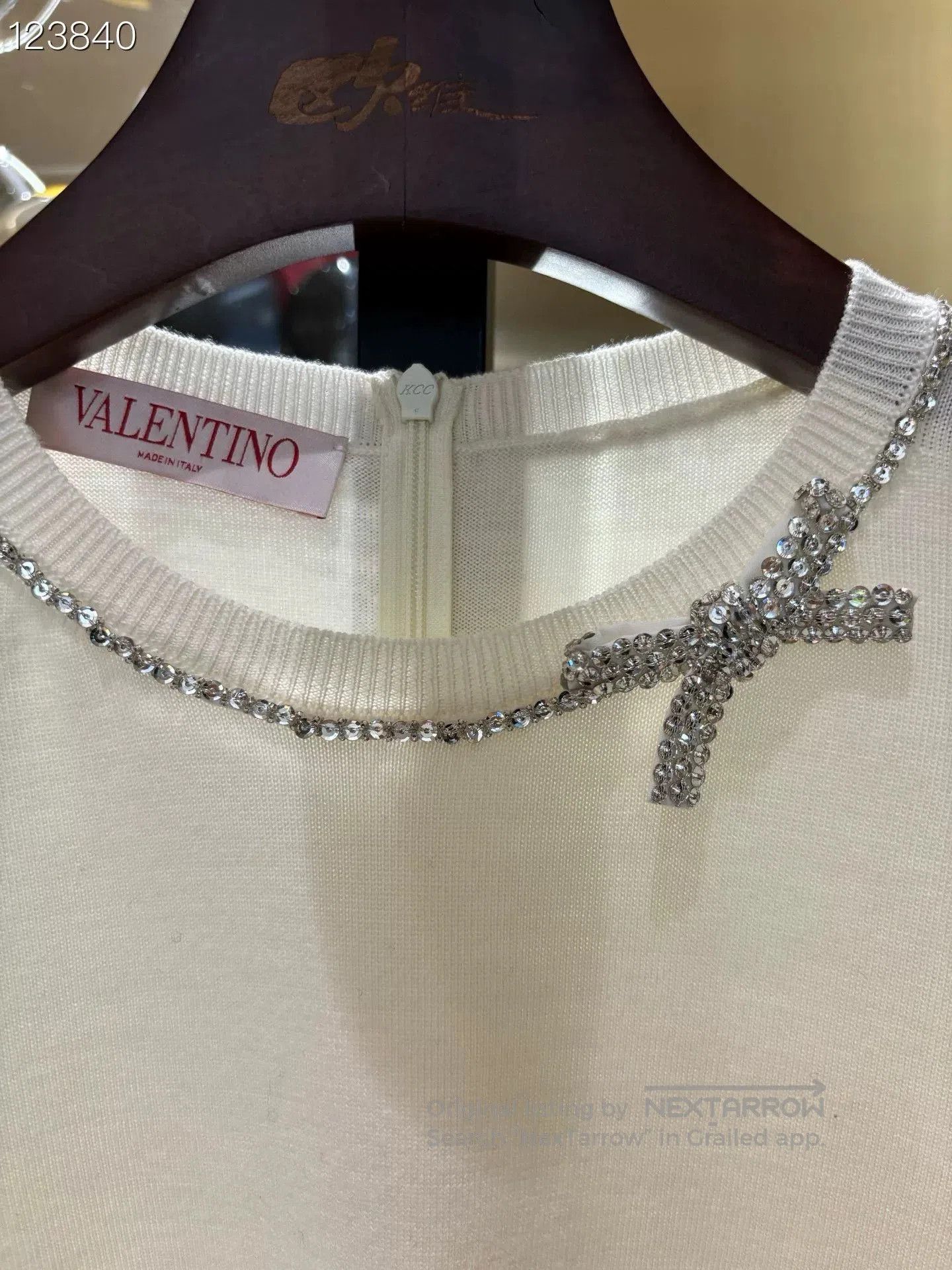 Valentino Valentino Women's Crystal Bow Knit Top. Size XL / US 12-14 / IT 48-50 - 3 Thumbnail