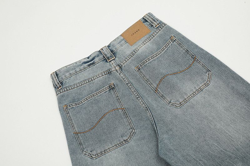 Japanese Brand Men's American High-Street Washed "Clean Fit" Jeans Size US 32 / EU 48 - 5 Thumbnail