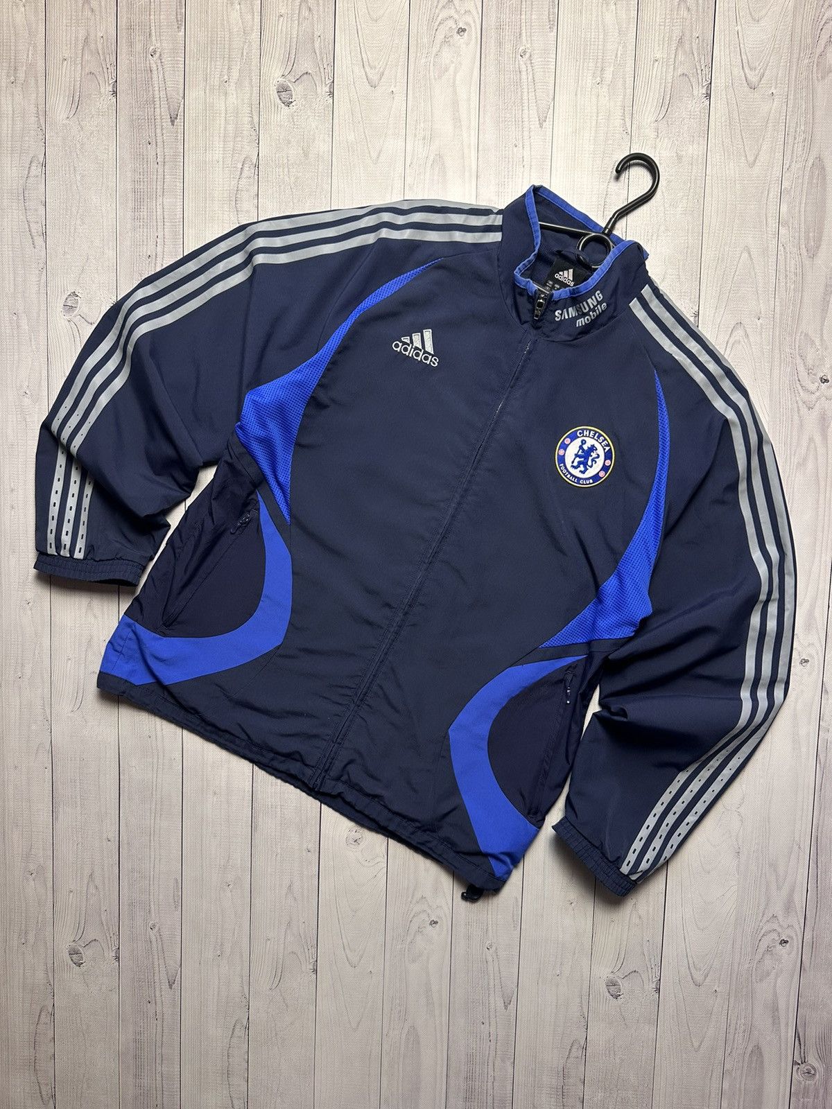 image of Vintage Adidas Chelsea Track Jacket Size M Logo in Navy, Men's