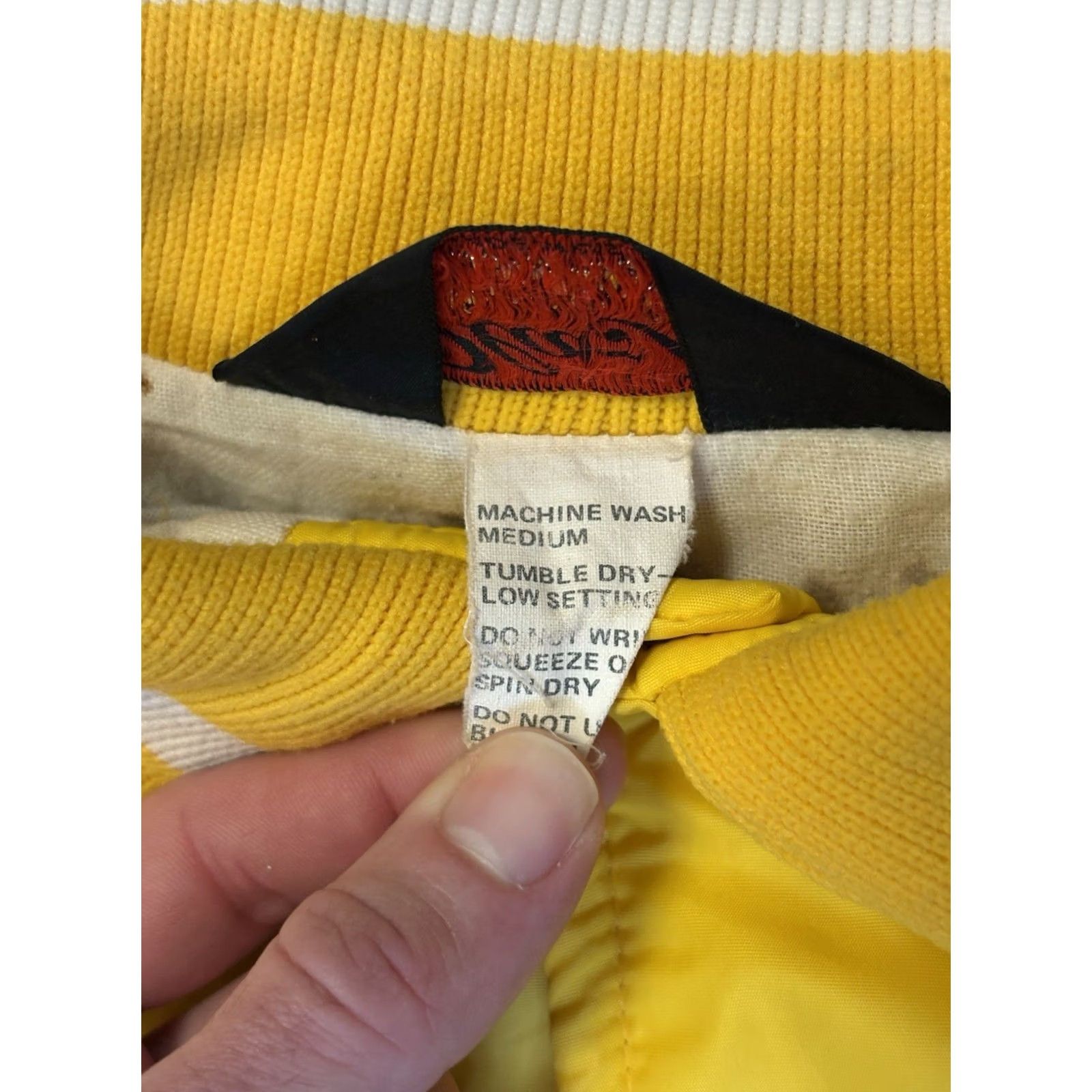 Dunbrooke VTG Dunbrooke Satin Bomber Jacket Yellow Nylon Pla-Jac Greek Life Size M Regular Mens 40-M-42 USA Fraternity Sorority Vintage Bomber Jacket Size US M / EU 48-50 / 2 - 5 Thumbnail