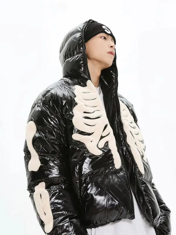 VIBE Skeleton Puffer Jacket Gothic Rock Punk Size US L / EU 52-54 / 3 - 8 Thumbnail