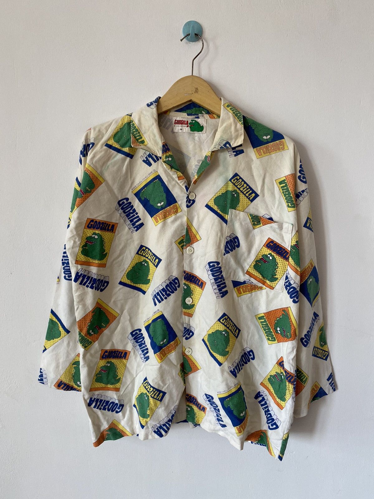 Vintage Shirt button Godzilla @Toho Toho Eiga
