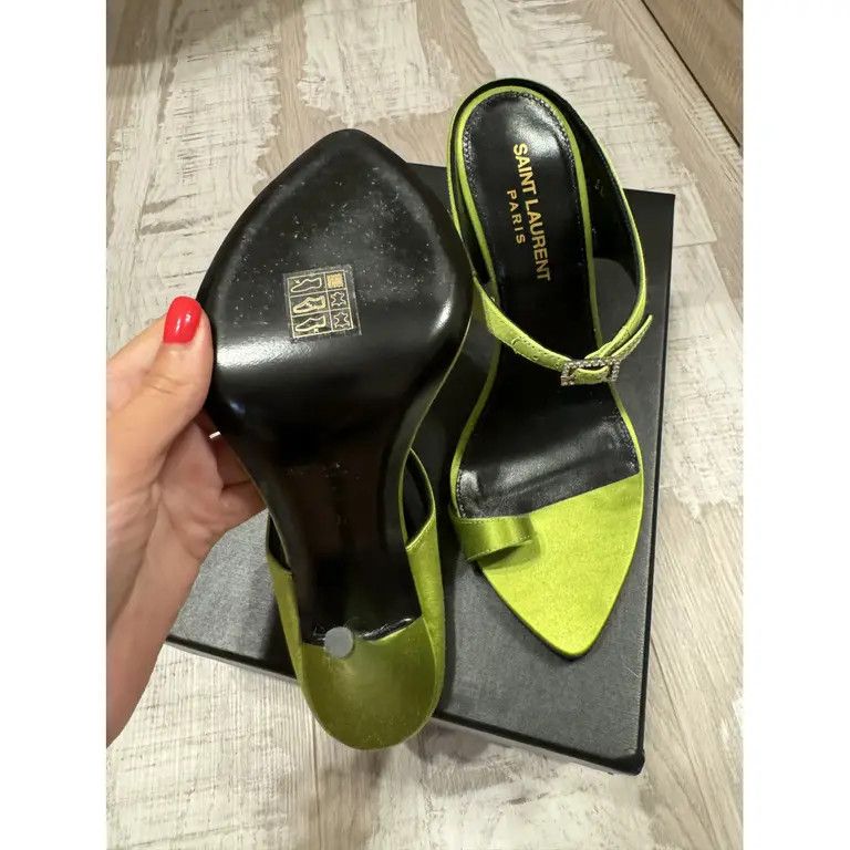 Saint Laurent Paris o1bcso1str1024 Dive 110 Mule Sandal in Green Size US 8.5 / IT 38.5 - 3 Thumbnail