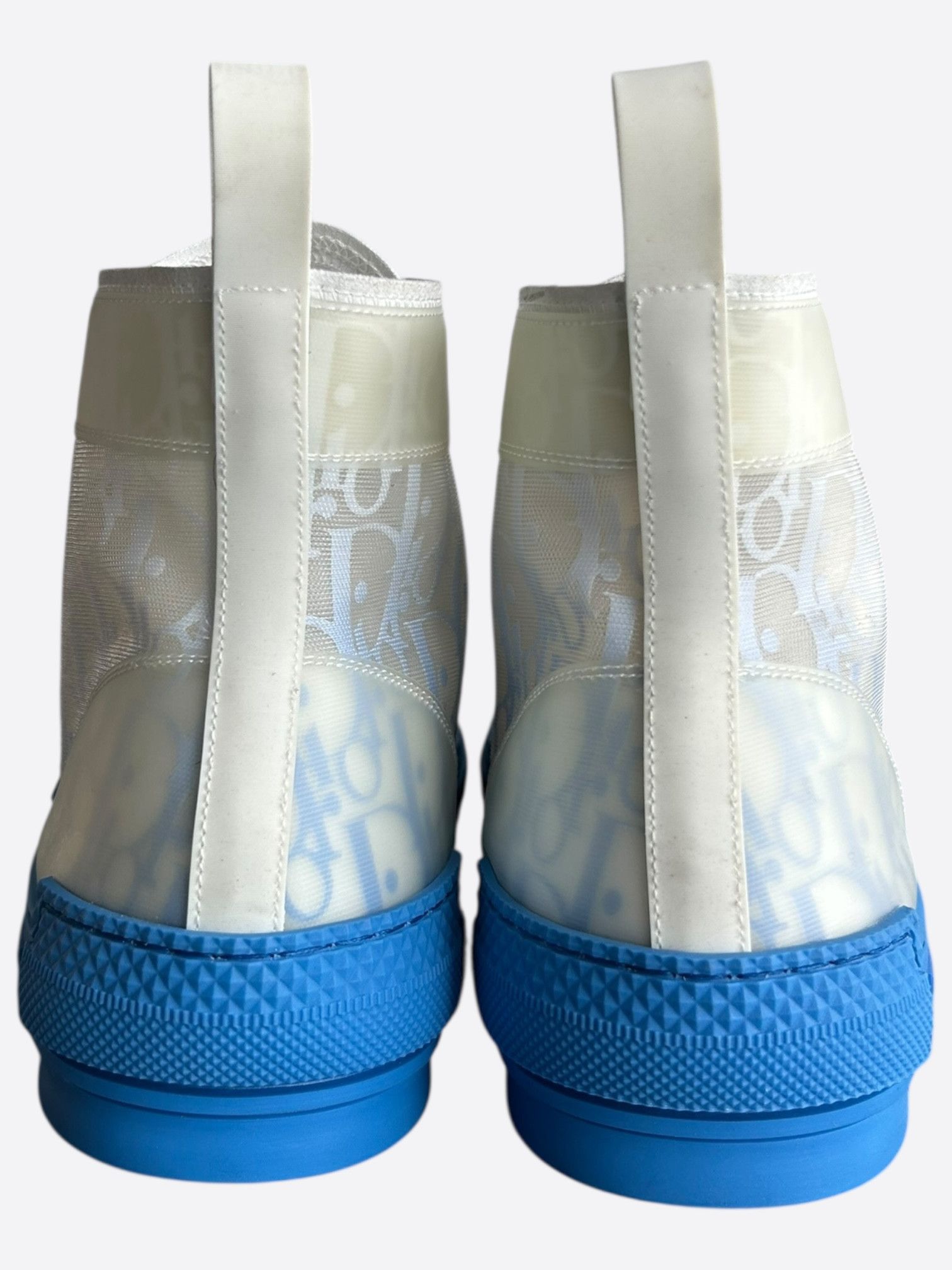 Dior Dior Blue & White Oblique Hightop B23 Sneakers Size US 11 / EU 44 - 4 Thumbnail