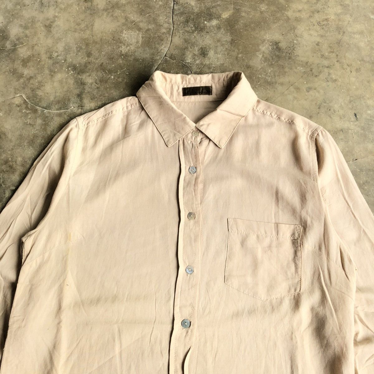 2000s GOA Soft Light Weight Shirt Button Up Beige Lgb