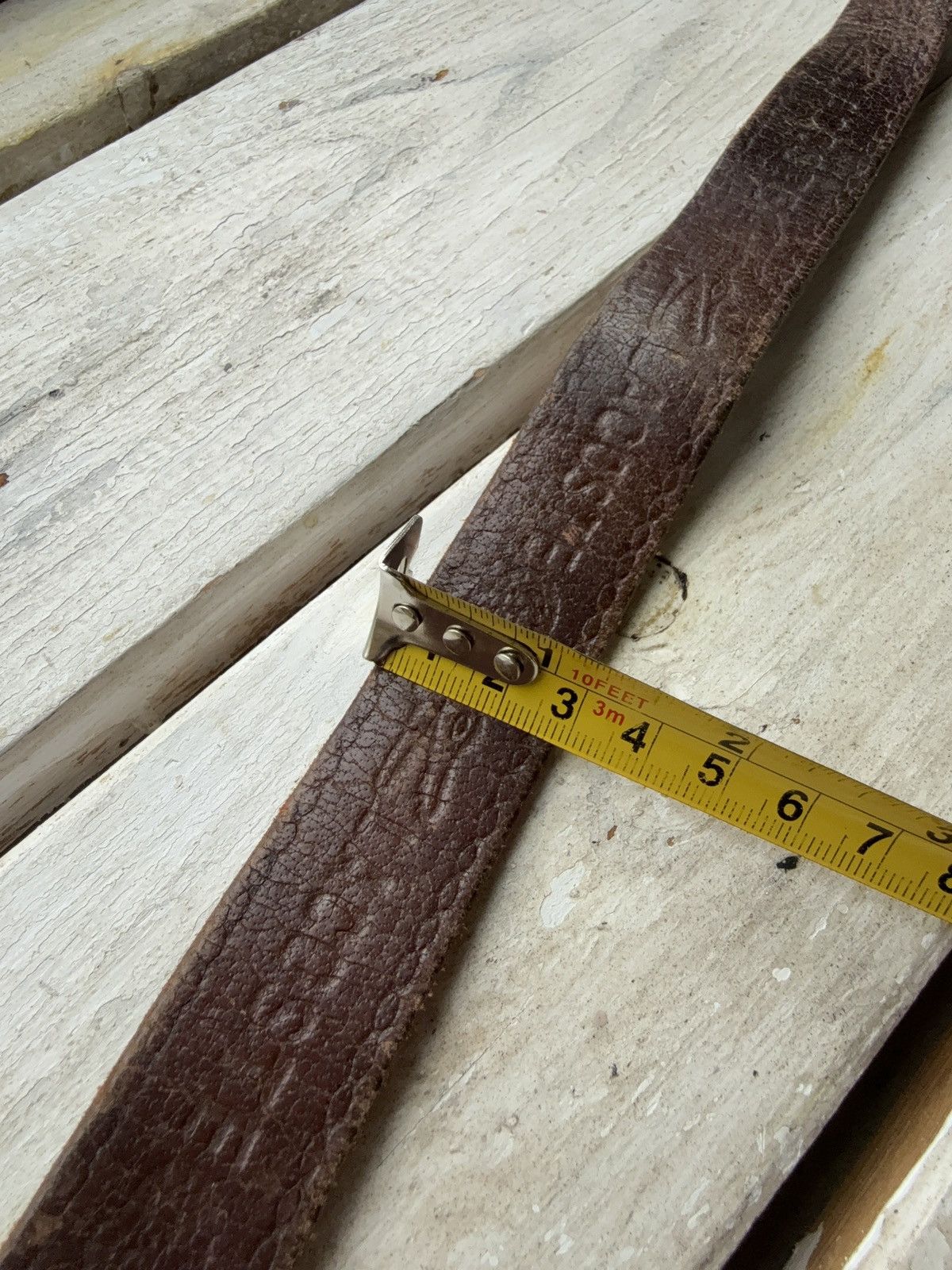 Lacoste × Vintage Rare vintage 70s 80s Lacoste Faded Brown Leather Belt Size ONE SIZE - 10 Thumbnail