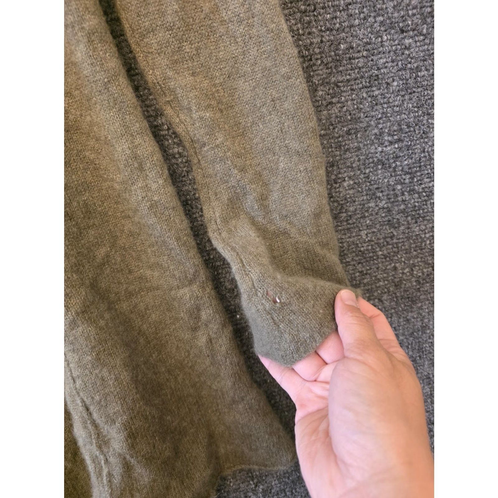 Vintage Kenar Cardigan Sweater Womens Medium Green 100% Cashmere Open Front Longline Mens Womens Girls Boys Size M / US 6-8 / IT 42-44 - 4 Thumbnail