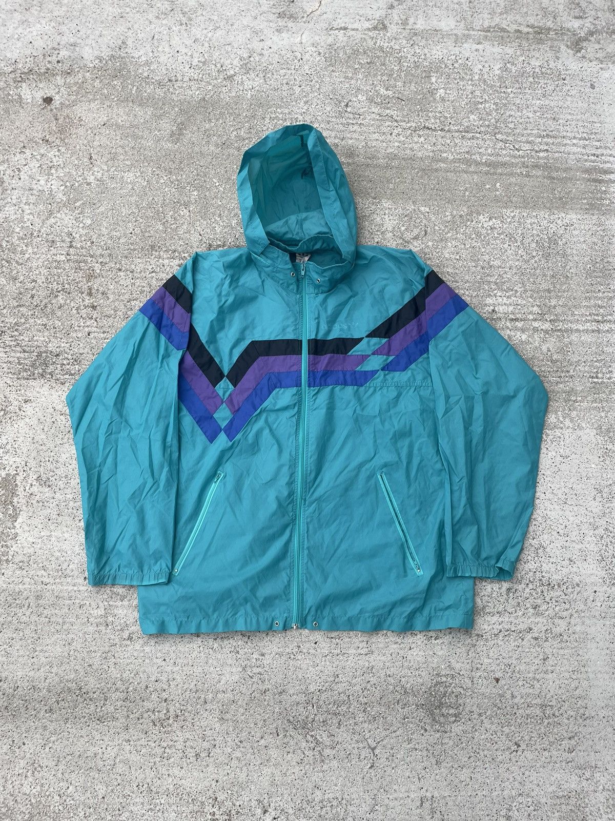 Adidas Windbreaker jacket adidas vintage Size US XL / EU 56 / 4 - 2 Thumbnail
