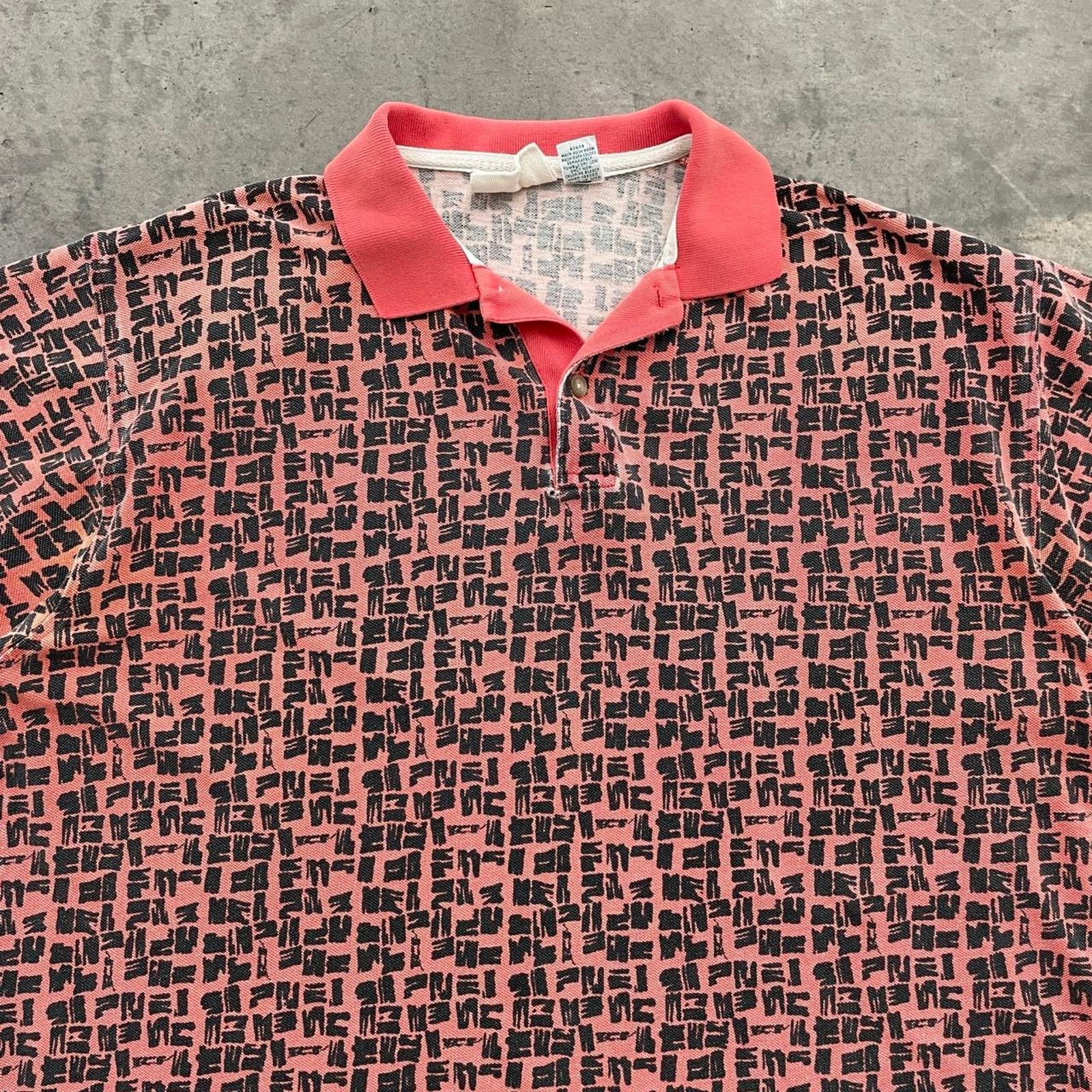 Vintage Vintage Salmon Patterned Polo Shirt Size US L / EU 52-54 / 3 - 2 Thumbnail