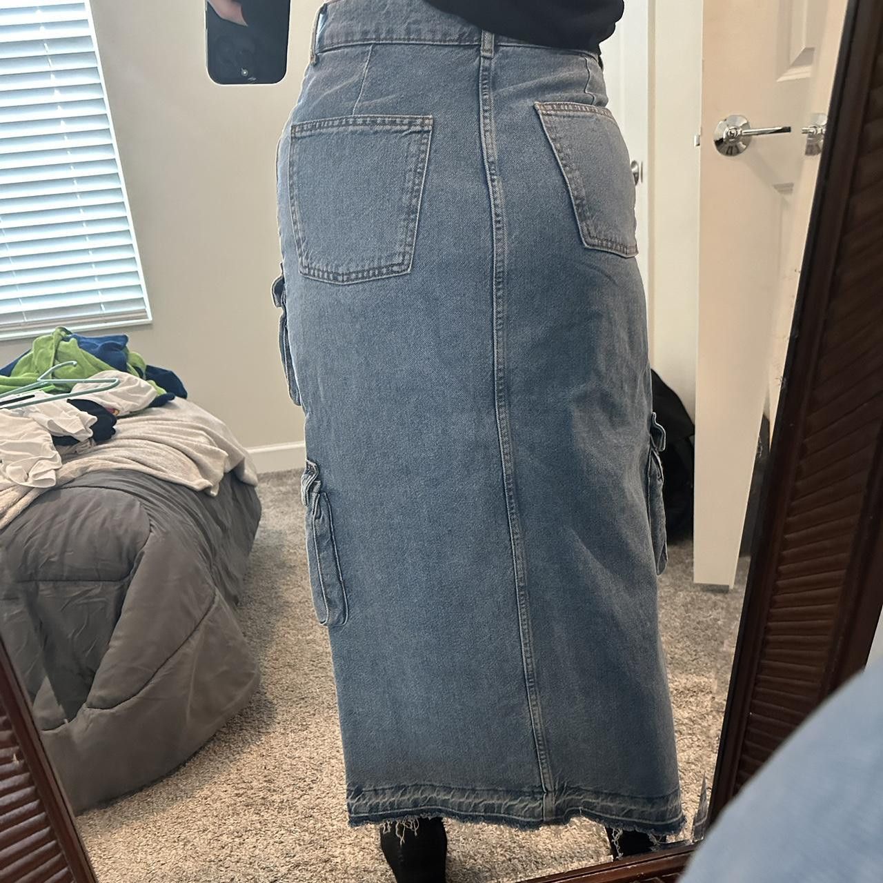 Bershka Bershka Cargo Denim Skirt Size 27" / US 4 / IT 40 - 6 Thumbnail
