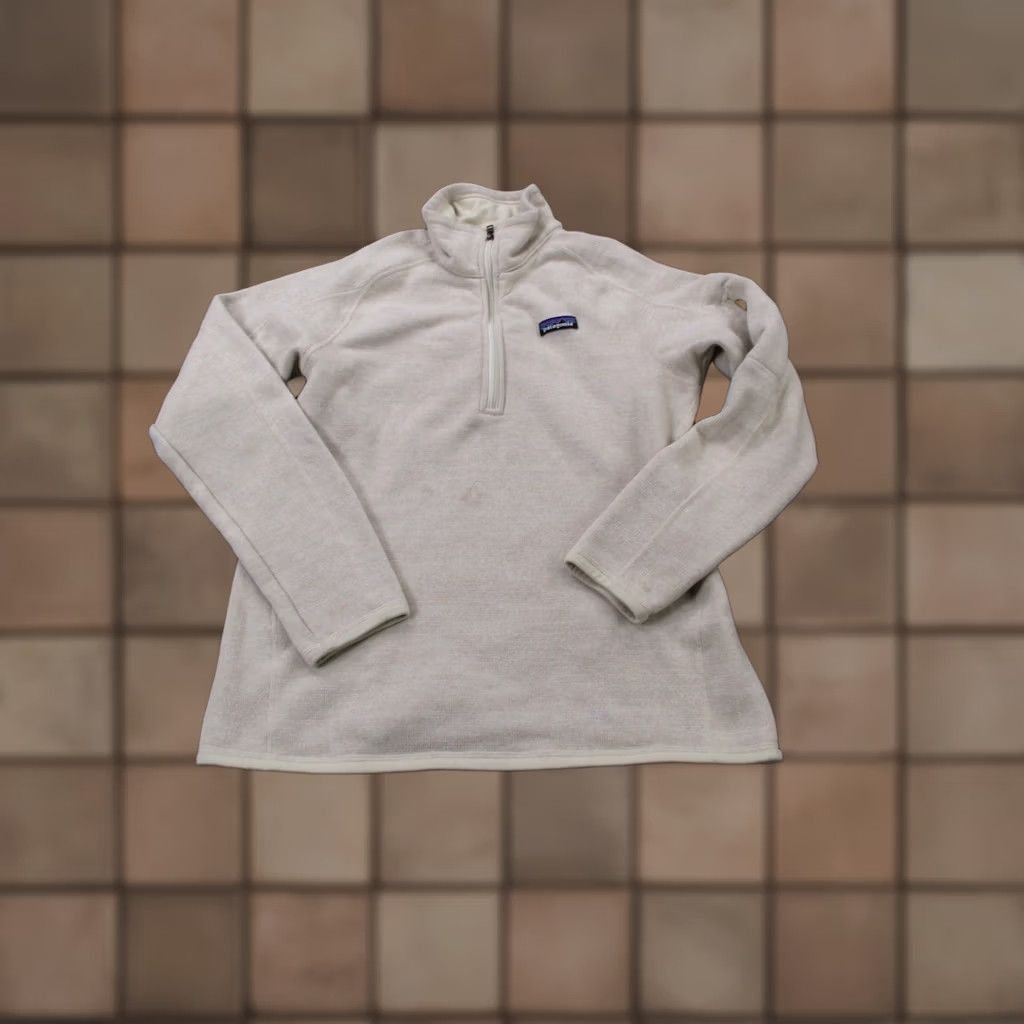 Patagonia Patagonia Jacket Women L Beige Fleece 1/4 Zip Windbreaker Pockets Outdoor 2020s Womens Size L / US 10 / IT 46 - 1 Thumbnail