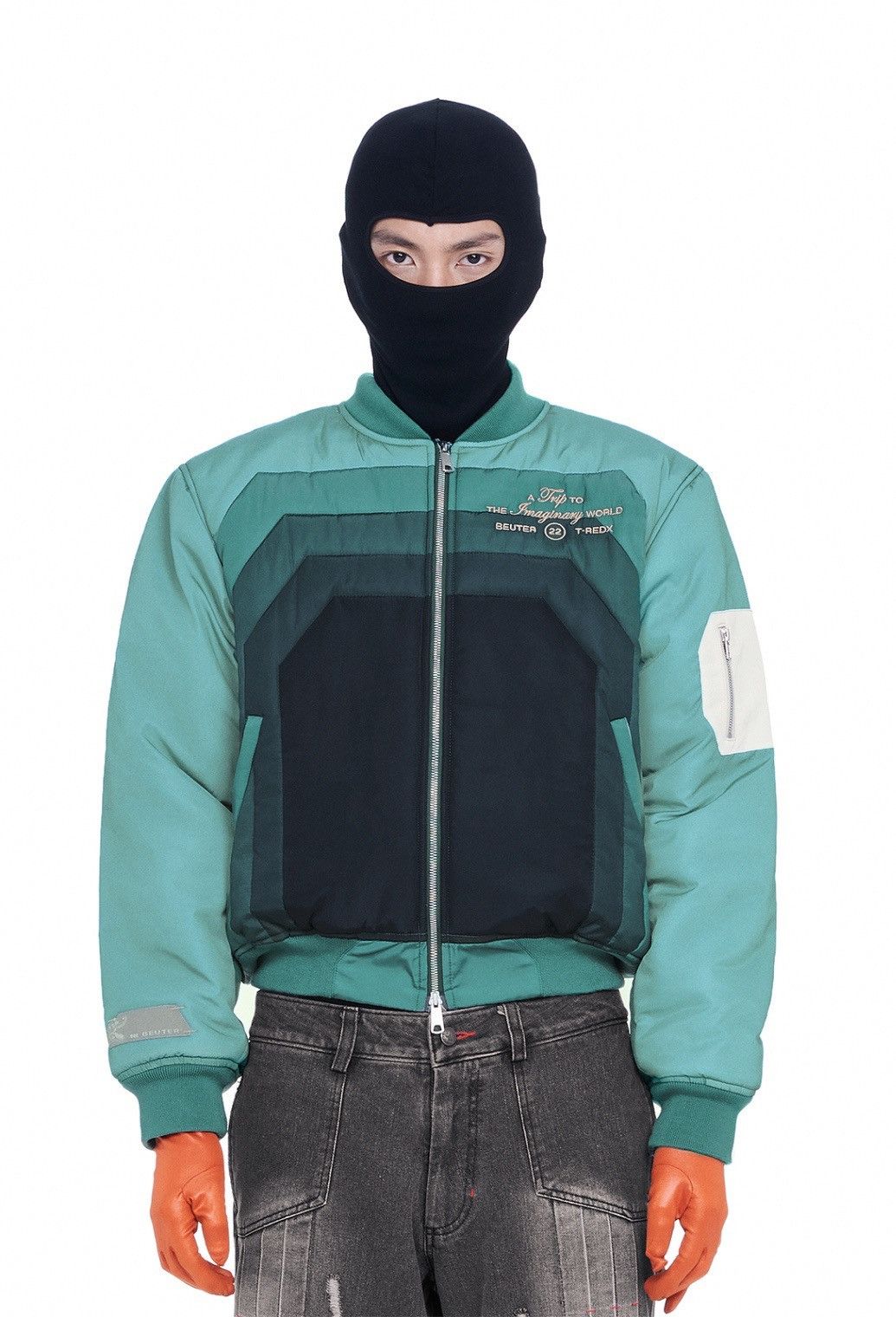 Designer T-REDX X BEUTER PSILOCYPE REVERSIBLE GREEN BOMBER JACKET Size US L / EU 52-54 / 3 - 3 Thumbnail