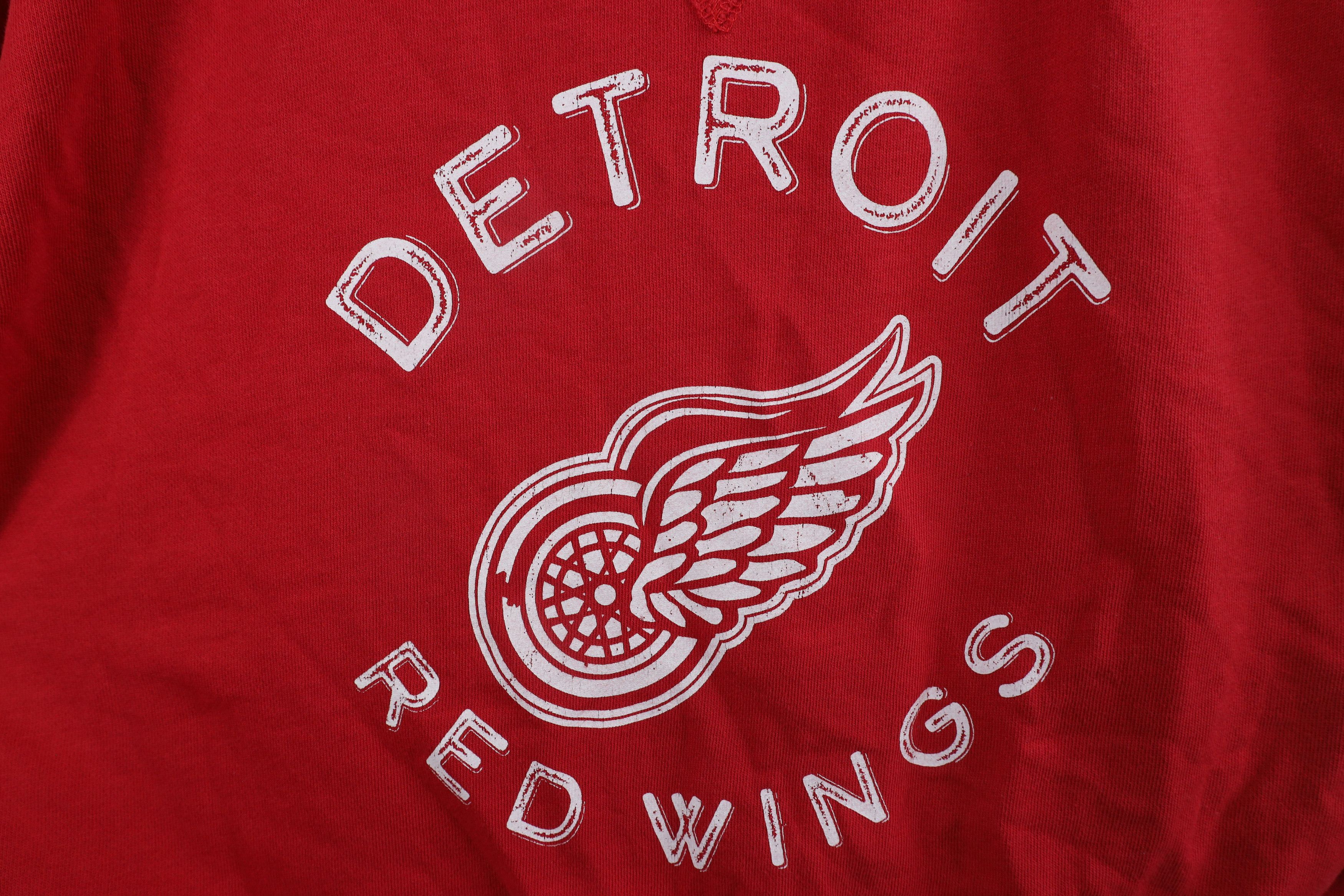 Vintage Vintage Spell Out Detroit Red Wings Hockey Sweatshirt Red Size XL / US 12-14 / IT 48-50 - 4 Thumbnail