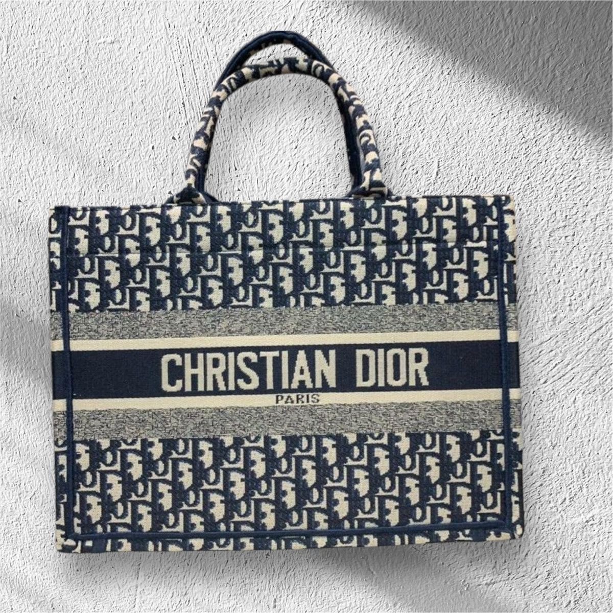 Christian Dior Monsieur Dior Small Dior Book Tote Blue Dior Oblique Embroidery Size ONE SIZE - 1 Thumbnail