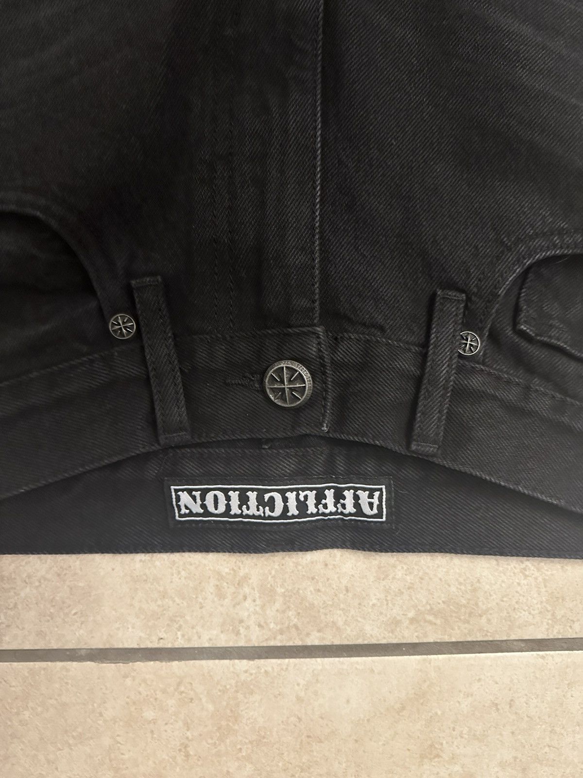 Affliction Affliction "Live Fast" Black Wide Leg Jeans - Size 28 Size US 28 / EU 44 - 4 Thumbnail