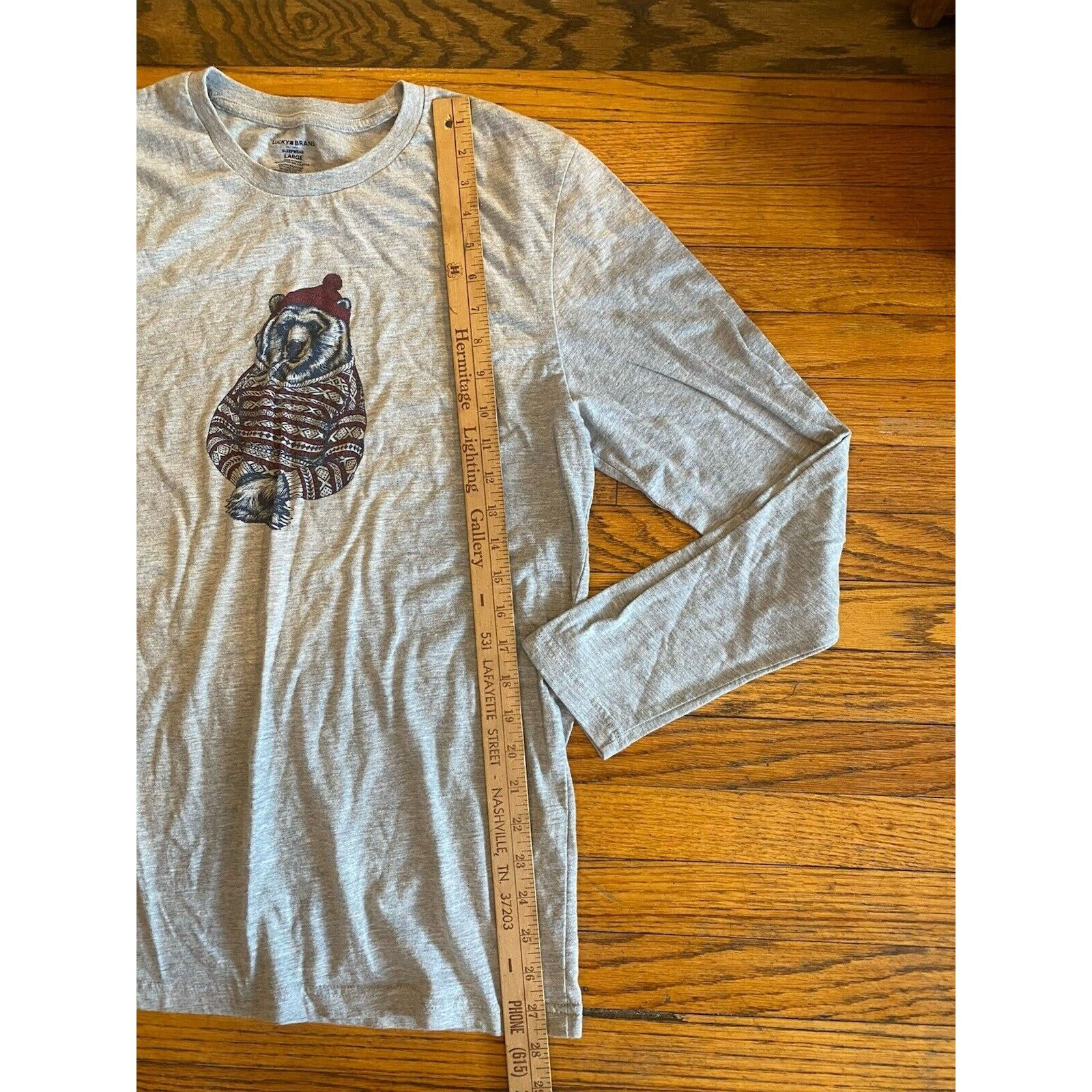Lucky Brand Lucky Brand Sleep Soft Shirt Mens Large Lounge Gray Size US L / EU 52-54 / 3 - 6 Thumbnail