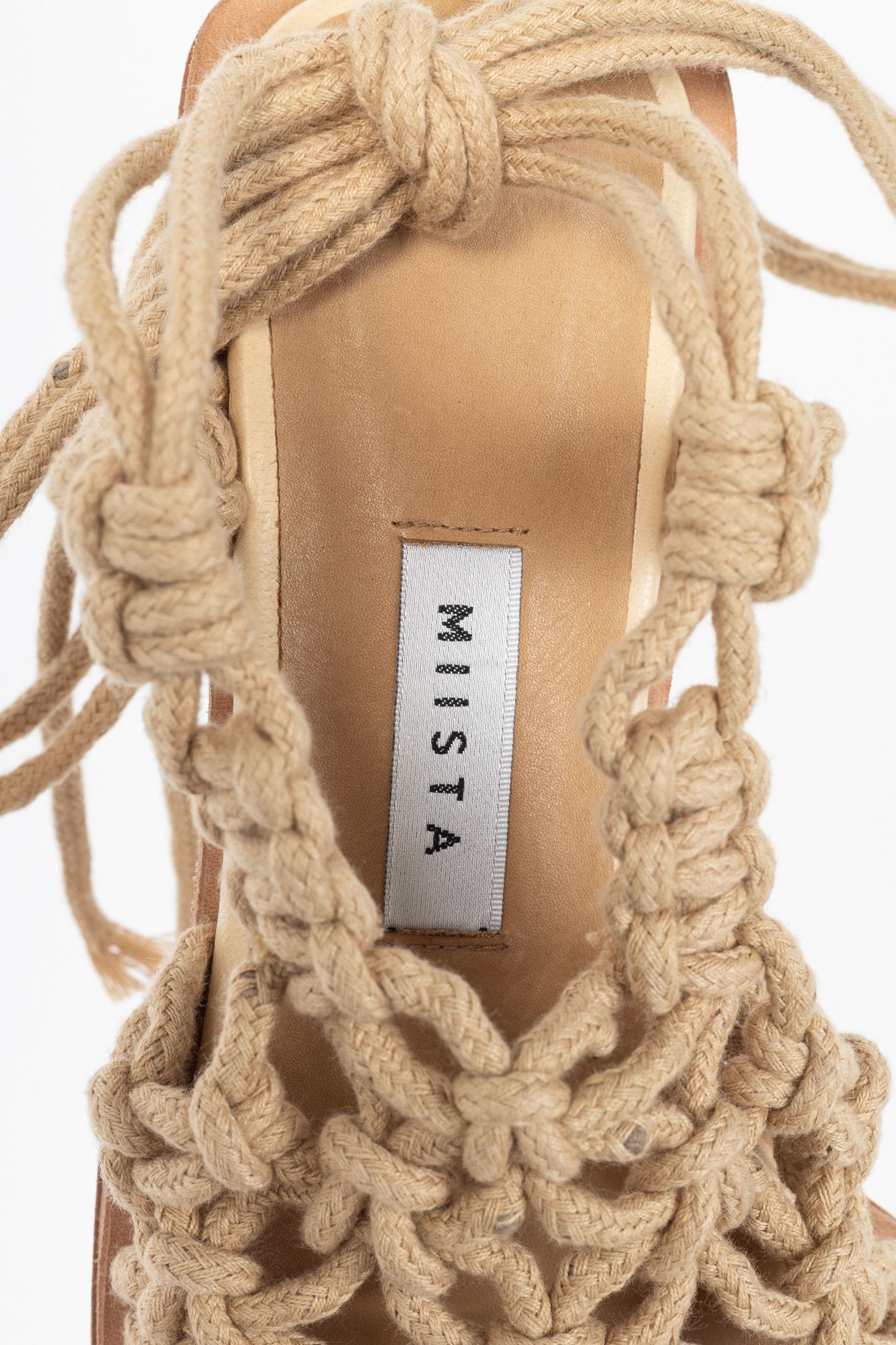Miista Miista Annie Coffee Milk Crochet Slingback Sandals Size US 7.5 / IT 37.5 - 10 Thumbnail