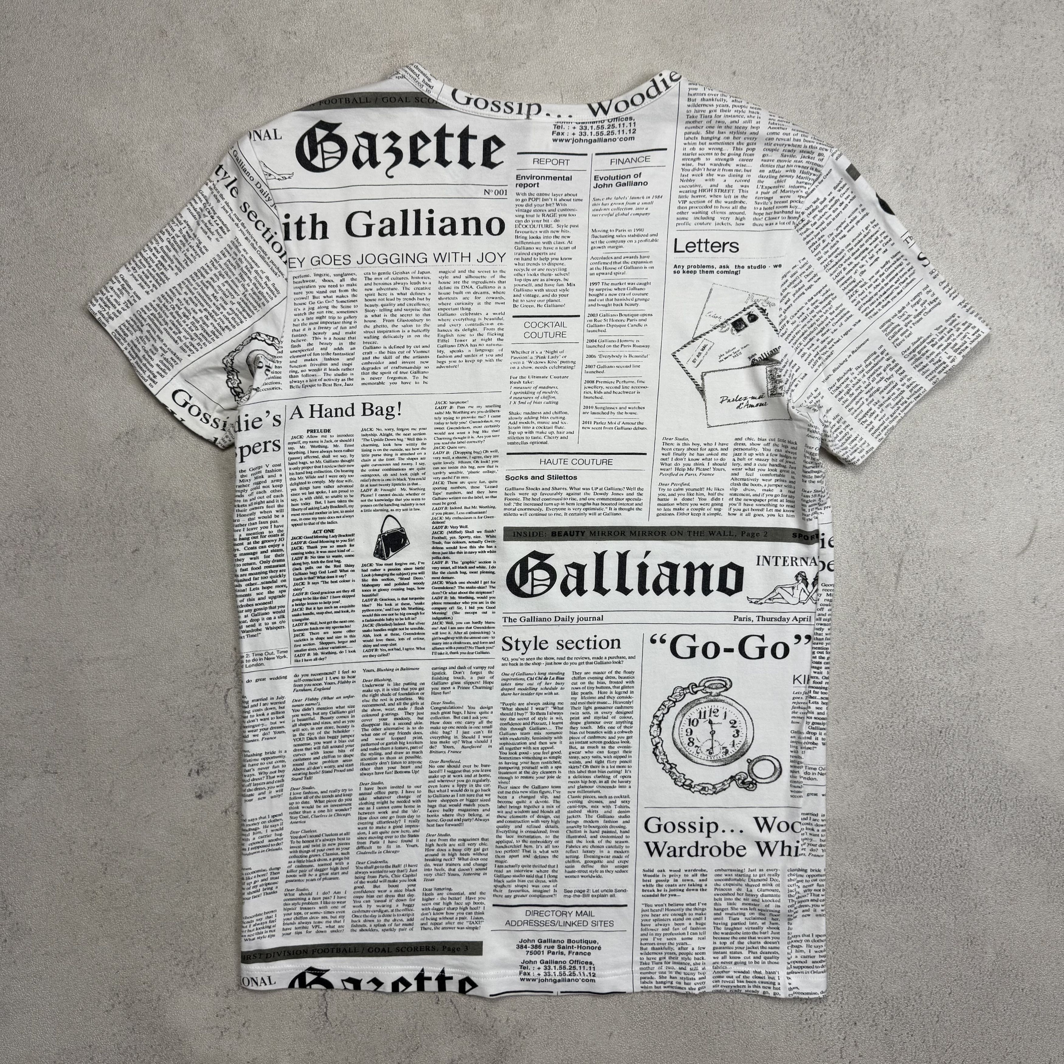 John Galliano John Galliano Gazette Newspaper Tshirt Size US XS / EU 42 / 0 - 4 Thumbnail