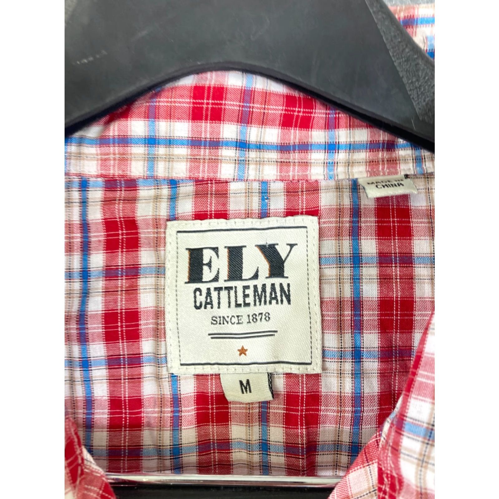 Vintage Ely Cattleman Shirt Mens M Red Blue Plaid Pearl Snap Long Sleeve Pockets Button-Up Western Cowboy Size US M / EU 48-50 / 2 - 6 Thumbnail