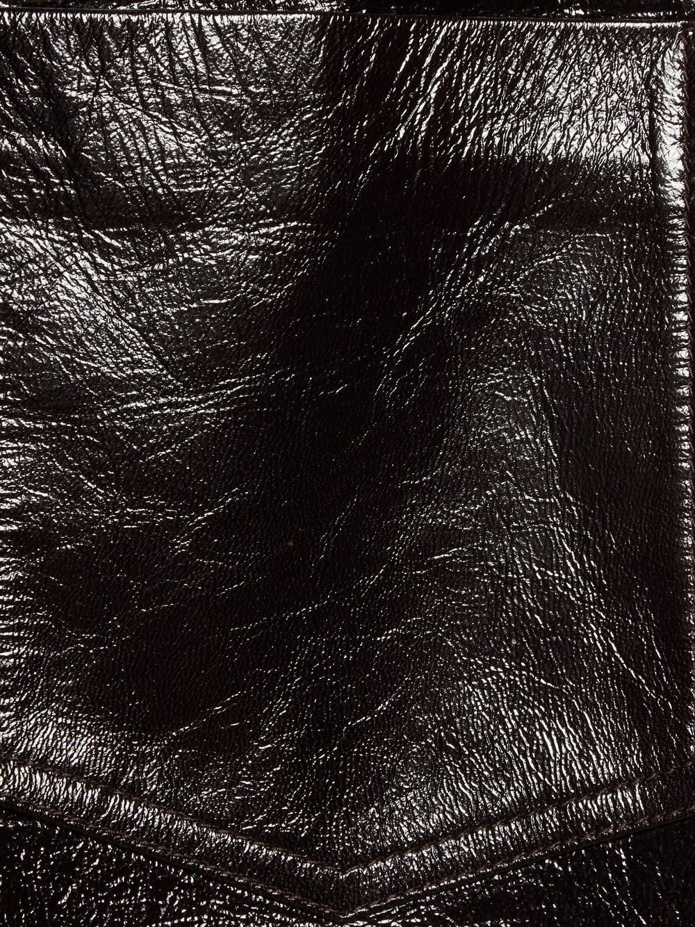 Gucci o1s1wg110225 Shiny Soft Leather Pant in Black Size US 32 / EU 48 - 4 Thumbnail