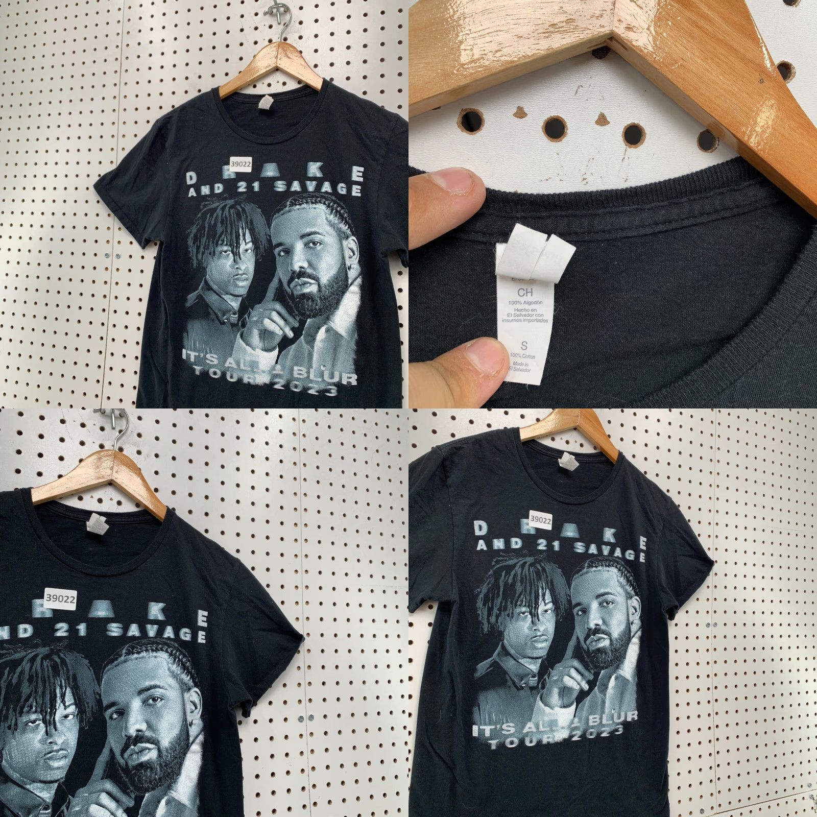Vintage Vintage Drake 21 Savage Hip Hop Music T-Shirt Mens Small Black Short Sleeve Crew Neck Graphic Tee Size US S / EU 44-46 / 1 - 8 Thumbnail