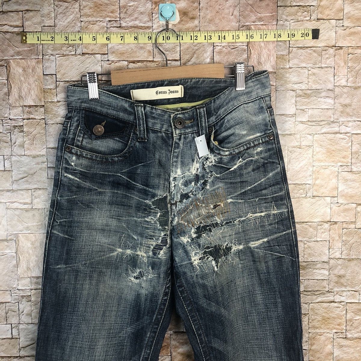 Japanese Brand Conus Jeans Blue Distressed Denim Pants #A56 Size US 31 - 5 Thumbnail