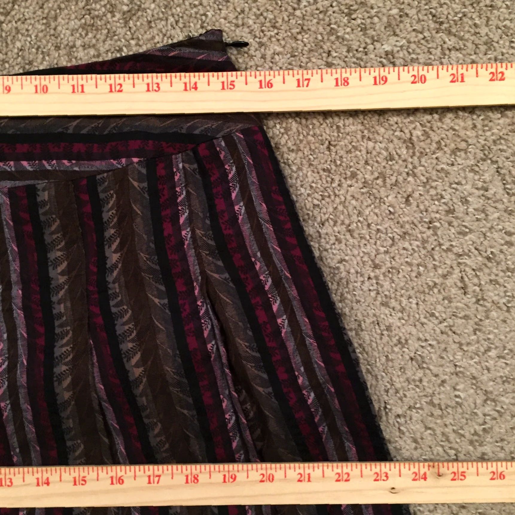 Pinko Apostrophe Skirt Midi Lined A-Line Purple Pink Striped Size 4 Women Cotton Regular Vintage No Size 27" / US 4 / IT 40 - 4 Thumbnail