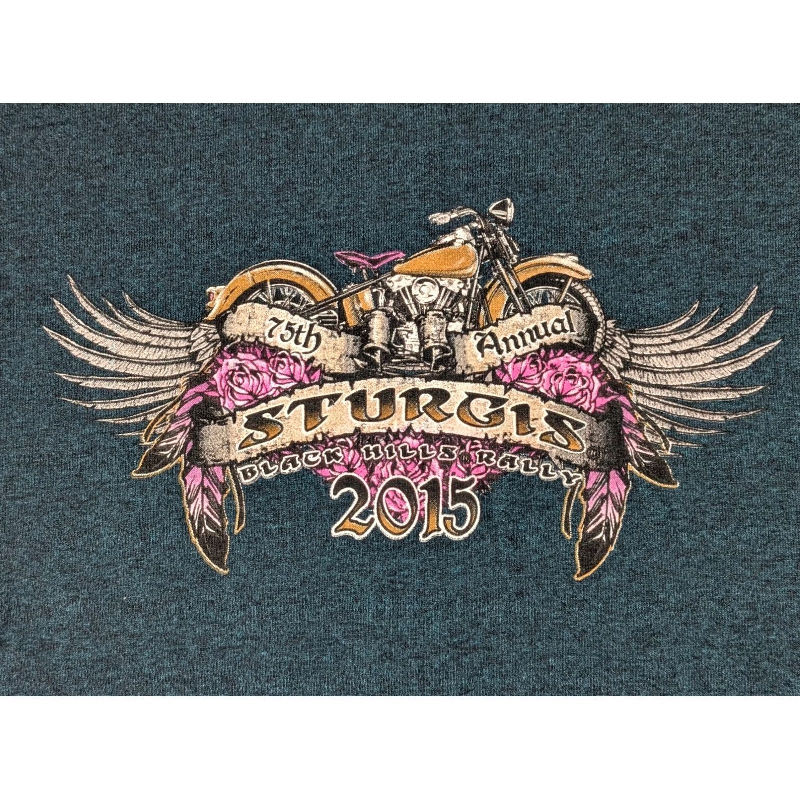 Gildan STURGIS BLACK HILLS 75TH ANNUAL MOTORCYCLE RALLY 2015 Men XL Blue T-Shirt EUC Shirts Mens XL Blue Sturgis 75th Electric 2015 Size US XL / EU 56 / 4 - 2 Thumbnail