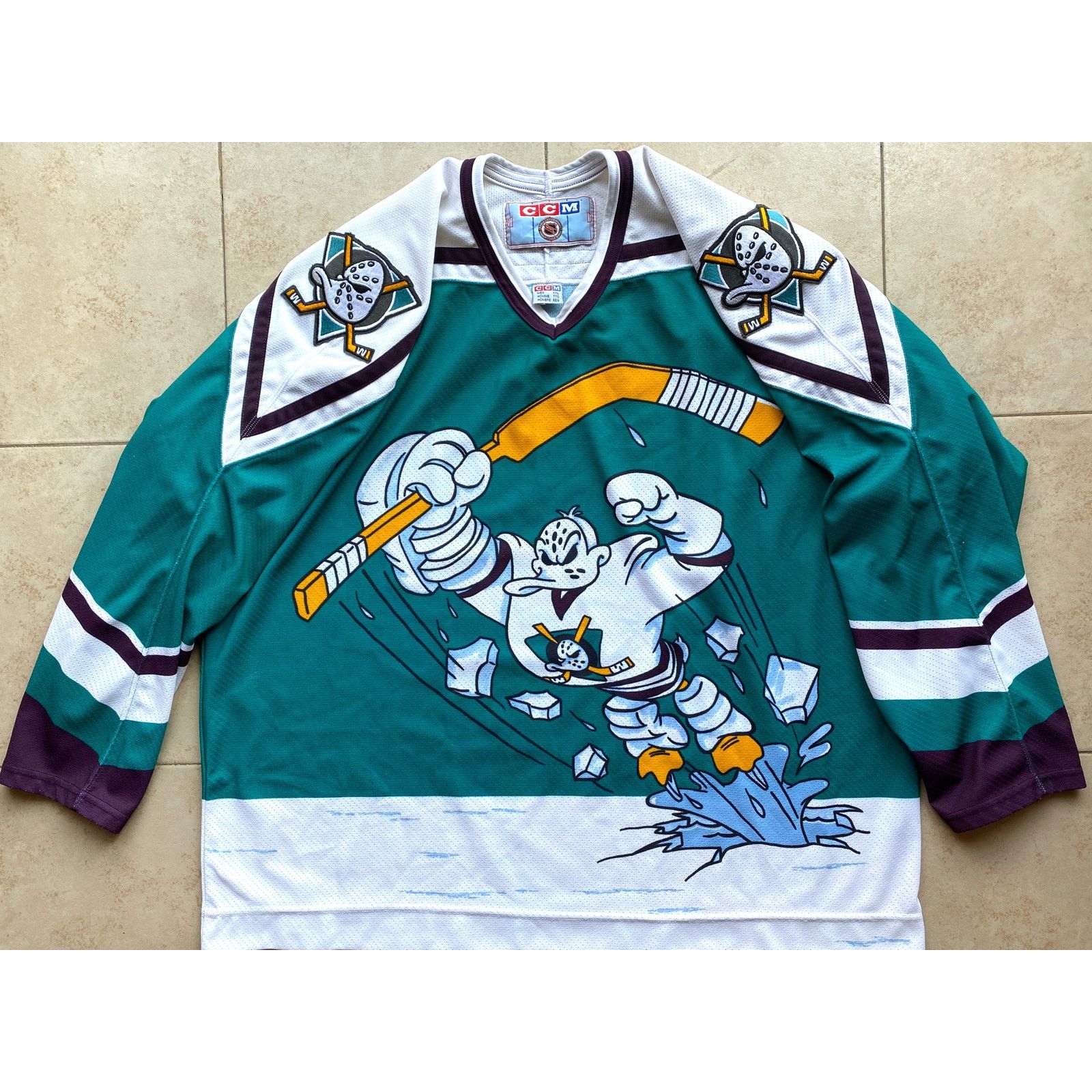 Ccm × NHL Anaheim Mighty Ducks 90s CCM WILD WING jersey 2X NHL vintage Size US XXL / EU 58 / 5 - 3 Thumbnail